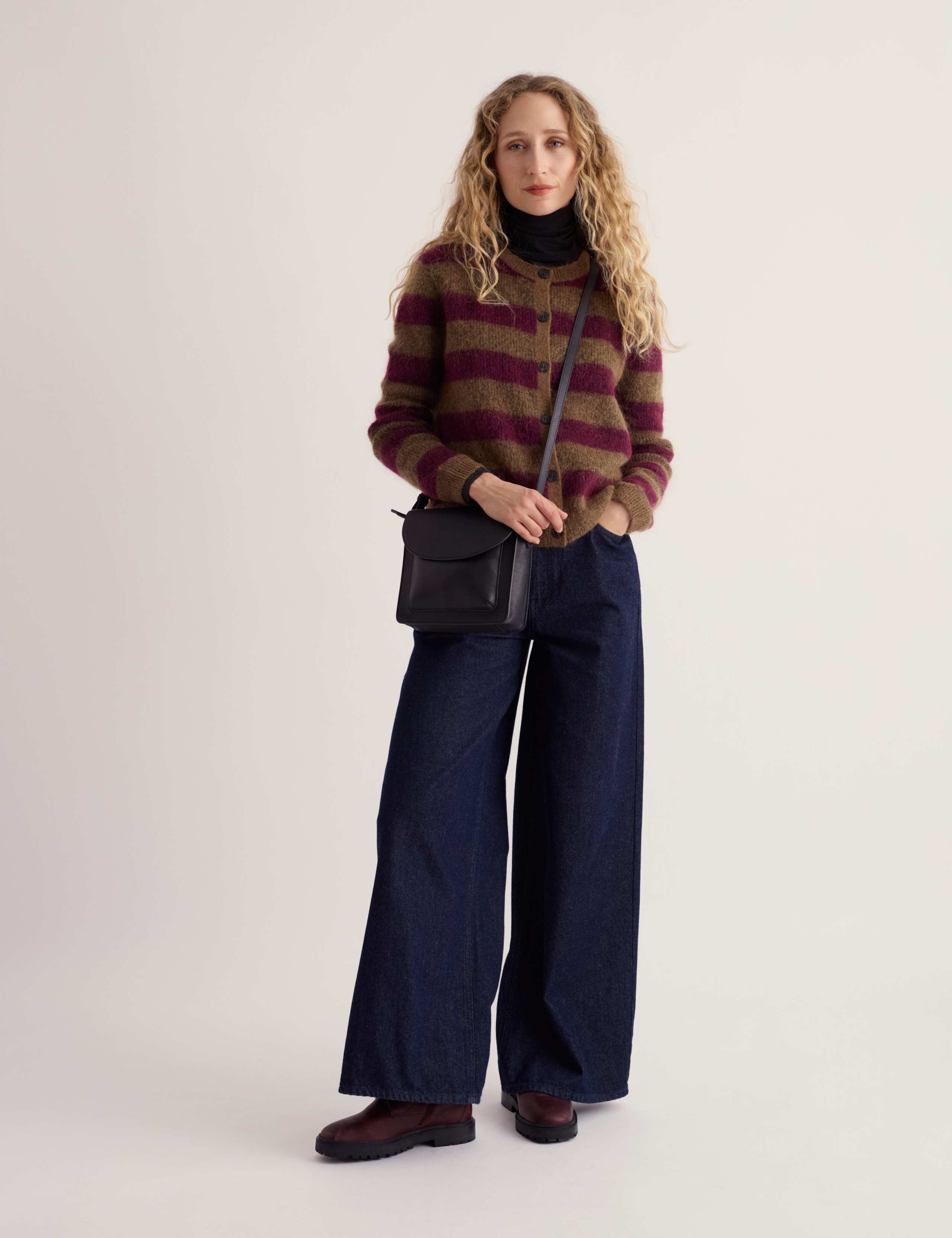 Striped Cardigan with Wool & Mohair