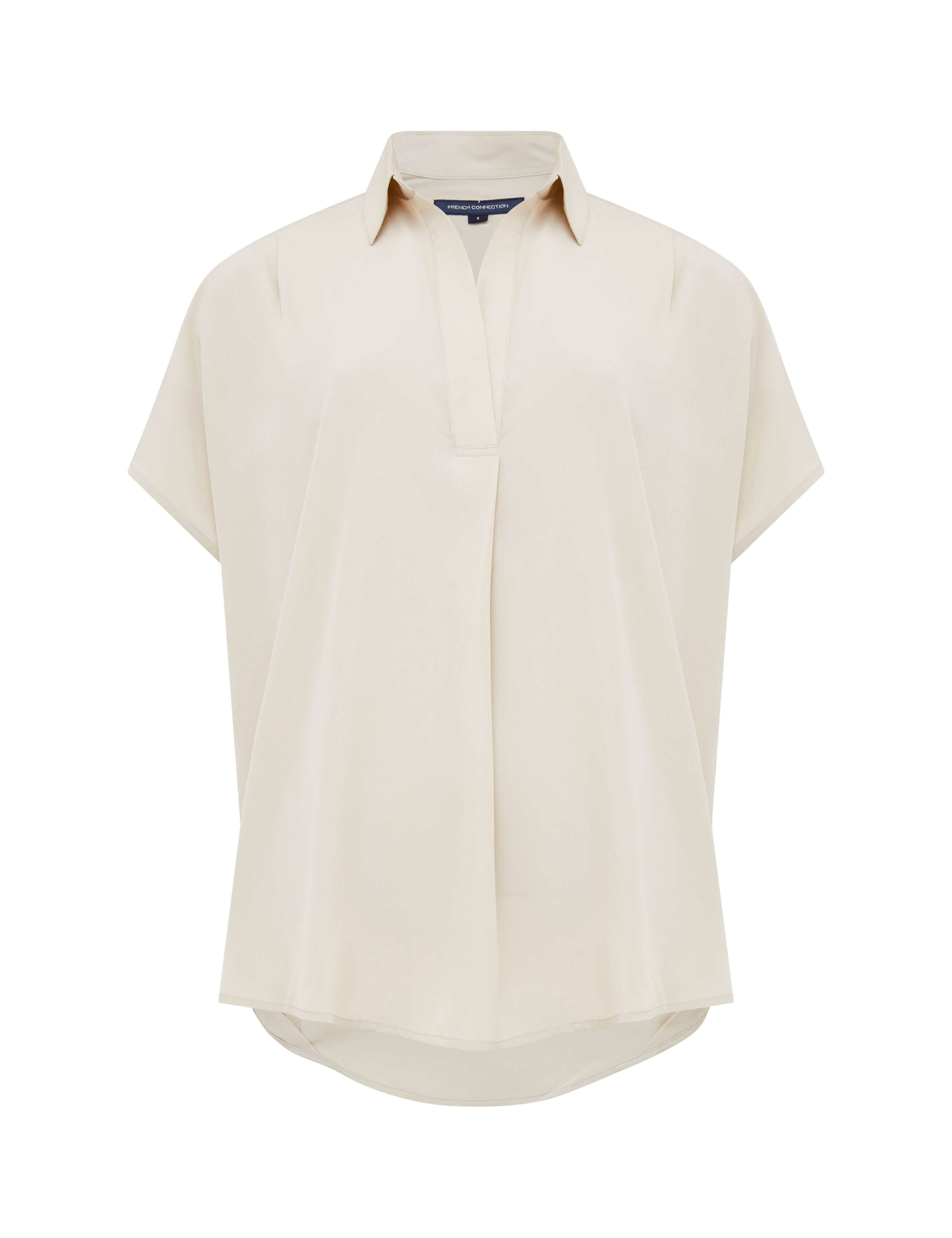 Crepe Collared Popover Blouse