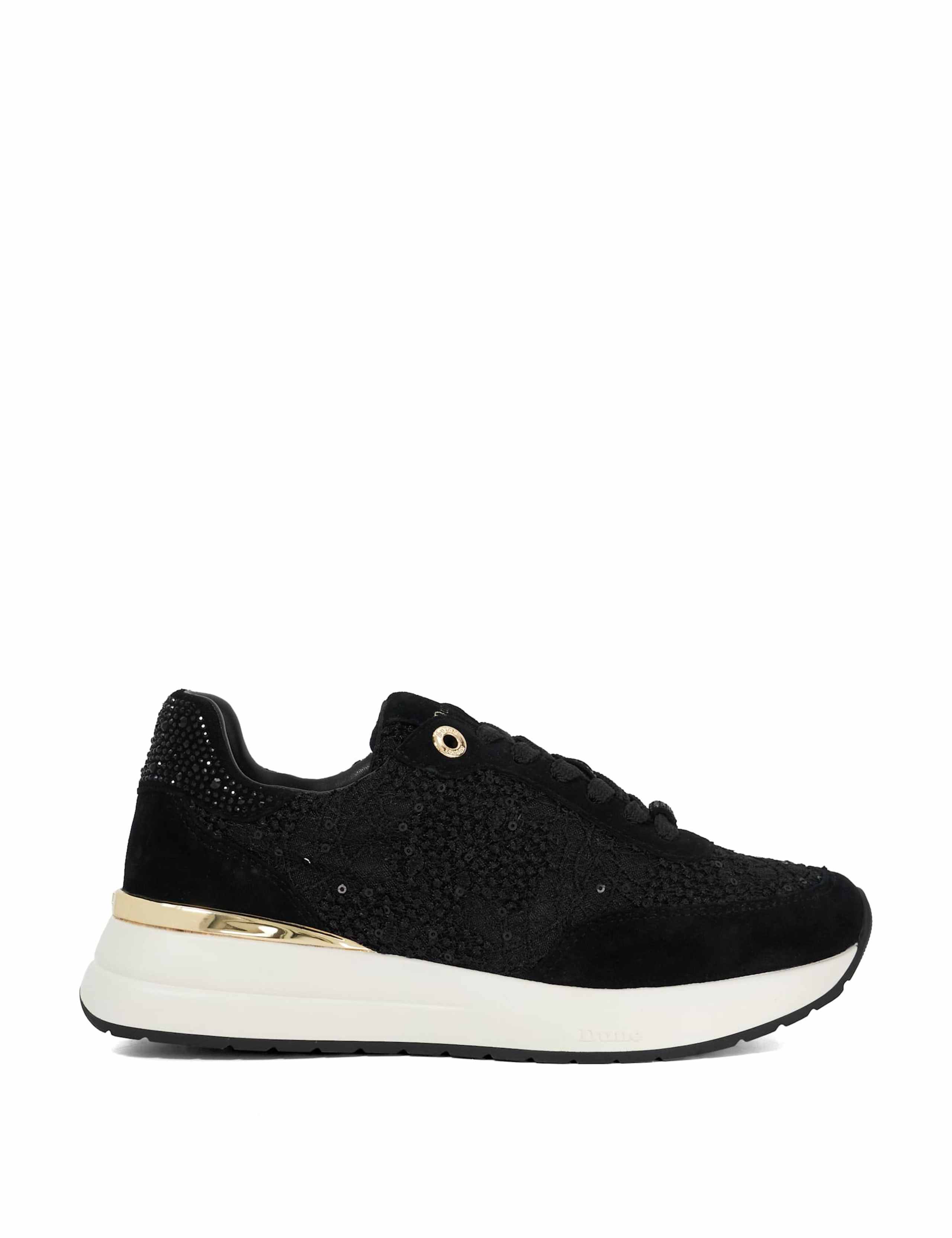 Lace Up Sequin Trainers