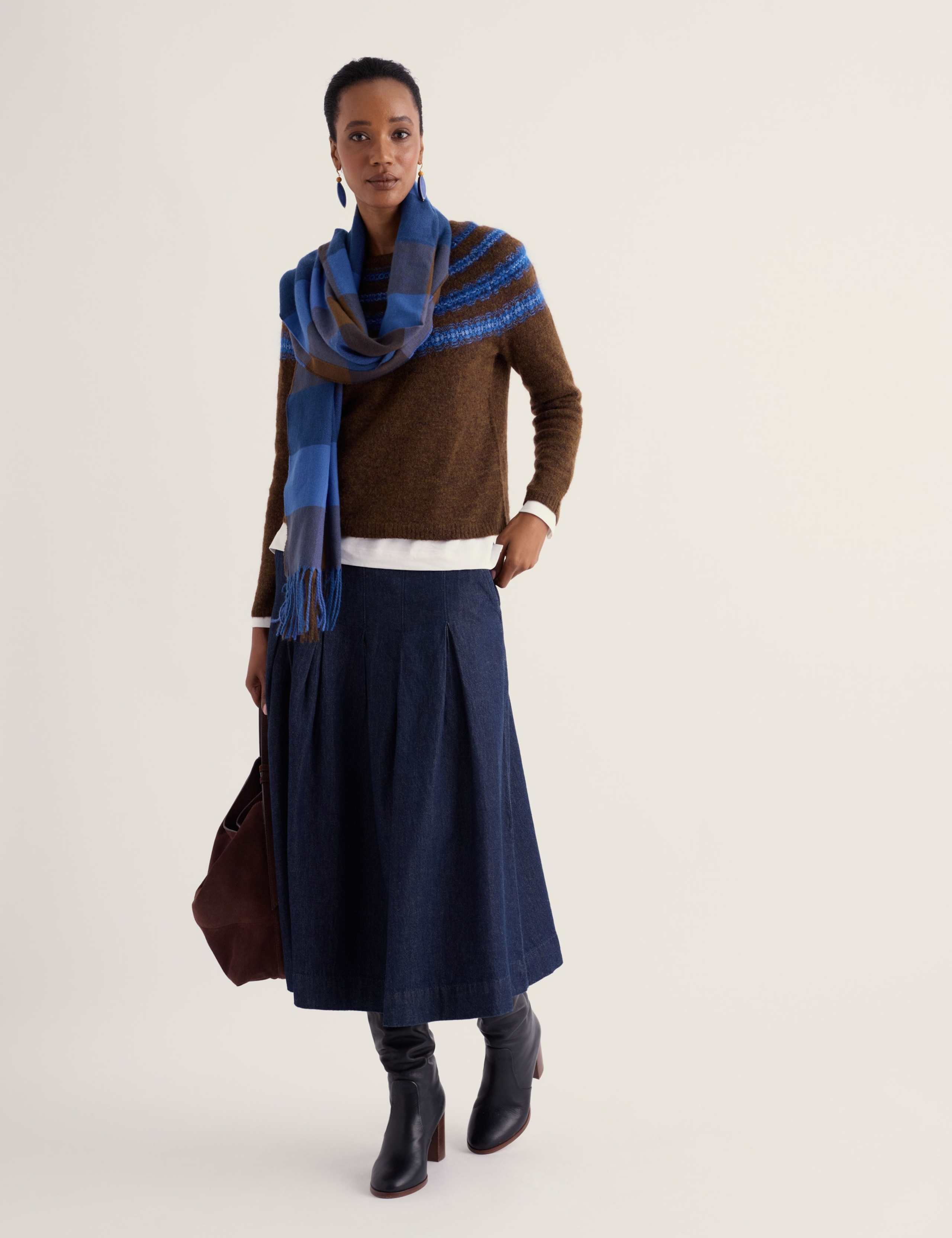 Mohair Blend Fair Isle Crew Neck Jumper