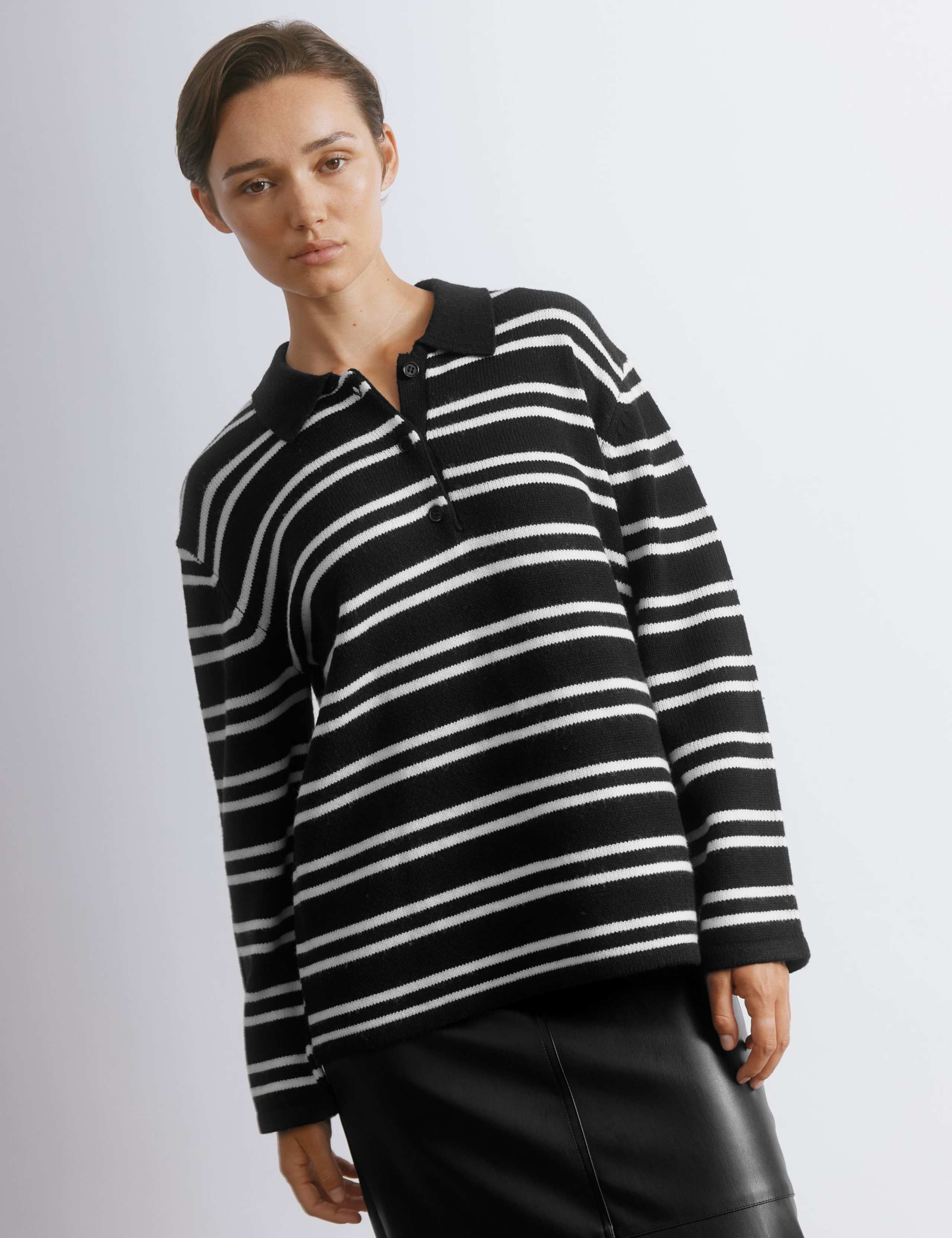 Striped Rugby Top with Wool