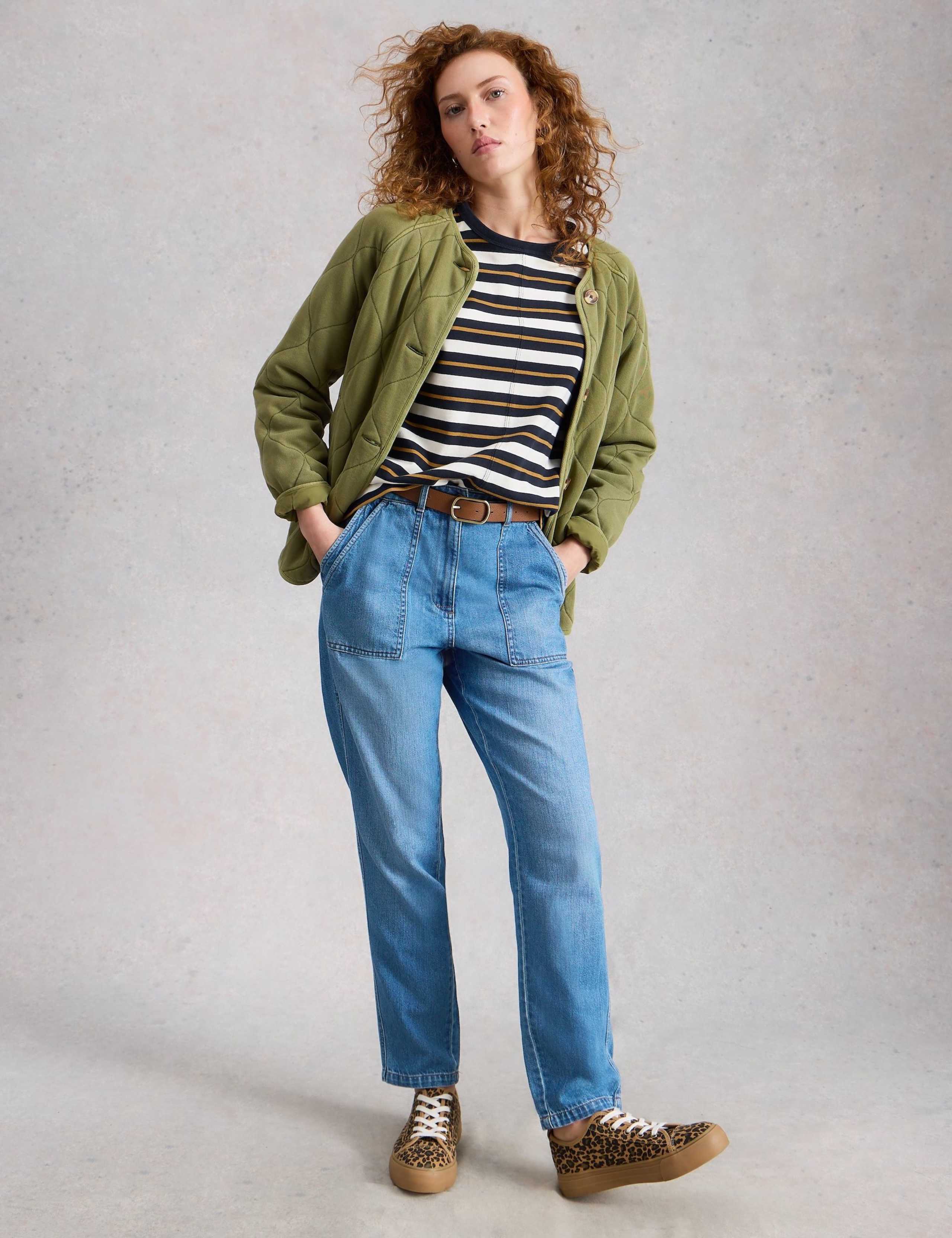 Mid Rise Straight Leg Ankle Grazer Jeans