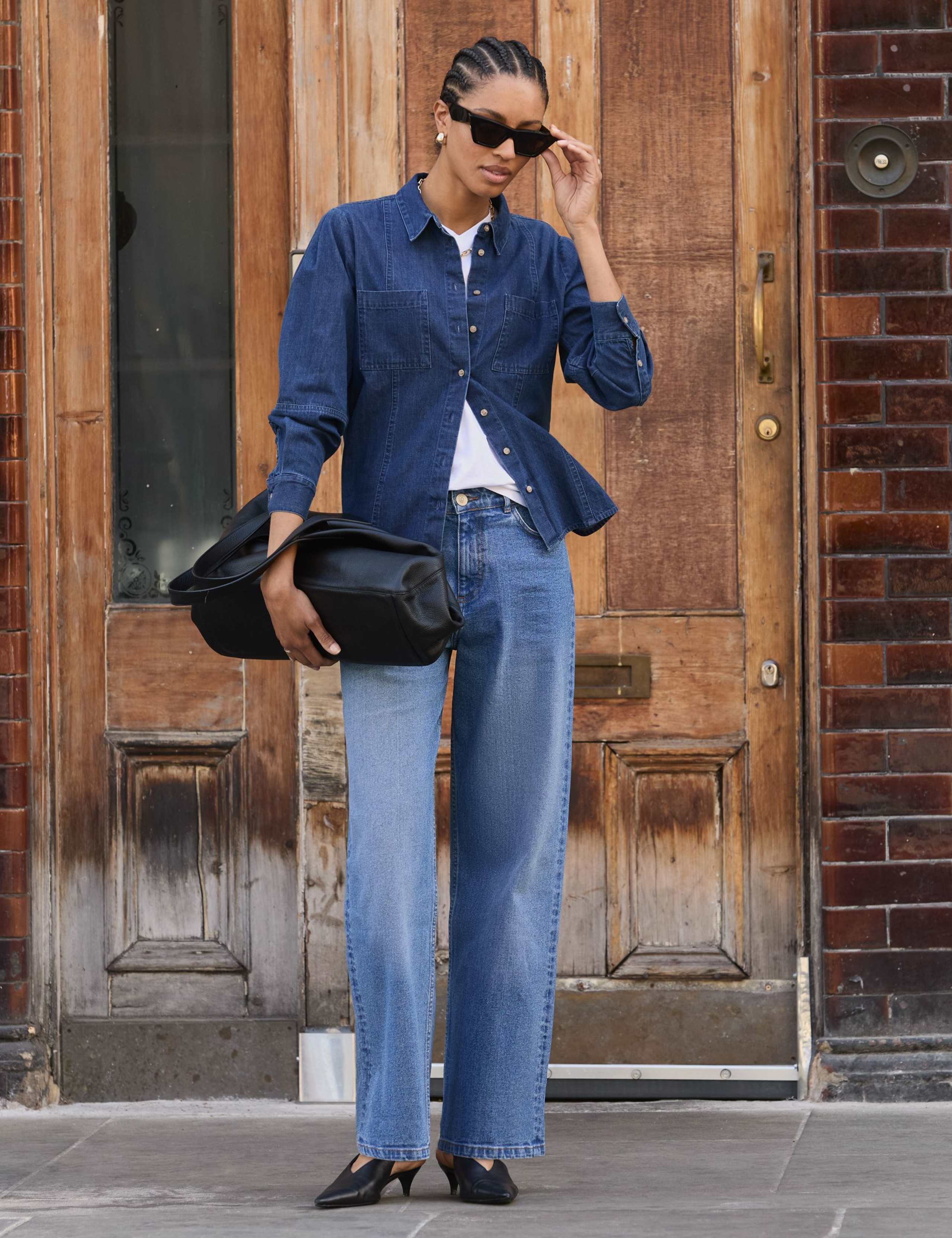Denim Collared Button Through Shirt
