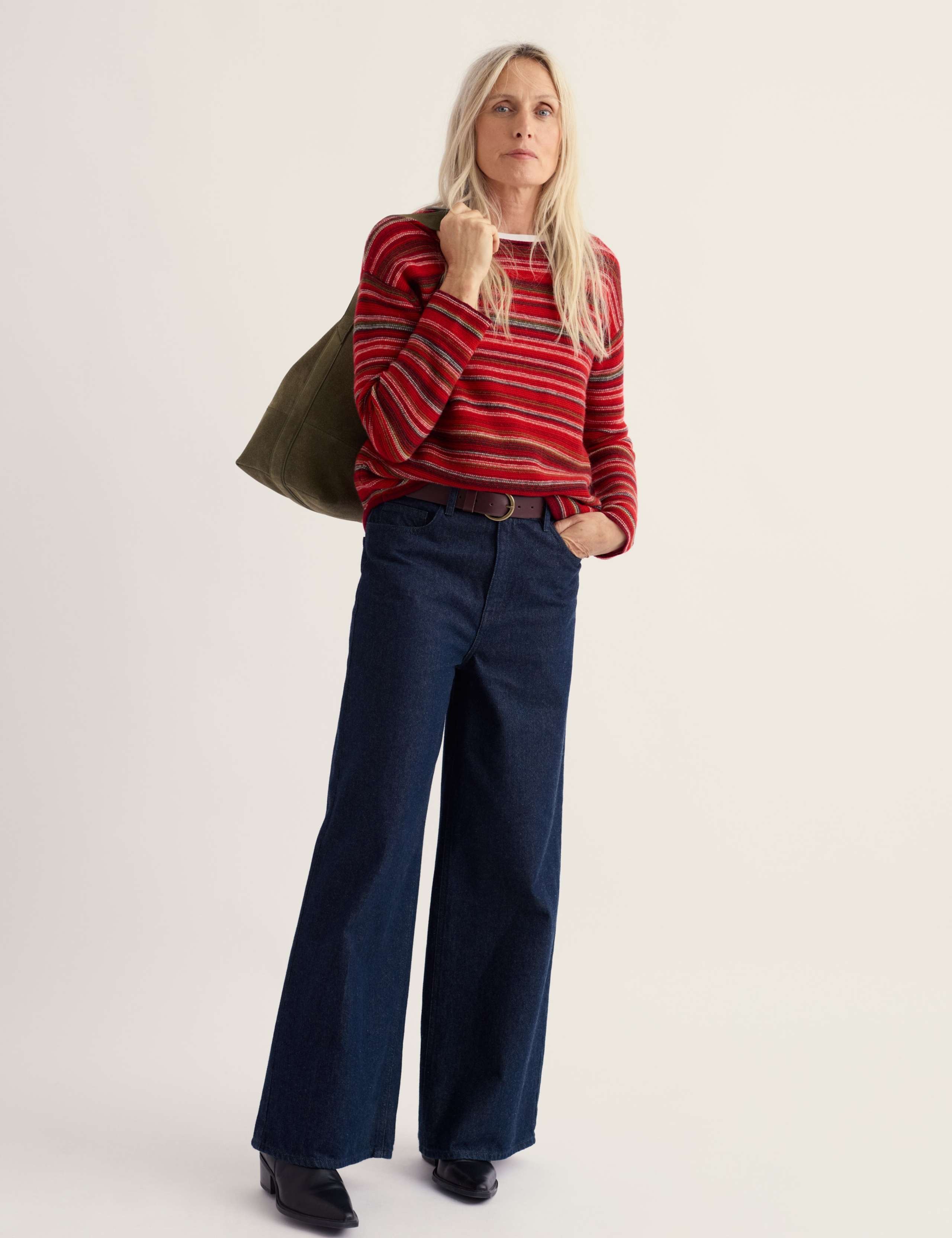 Merino Wool Rich Striped Jumper