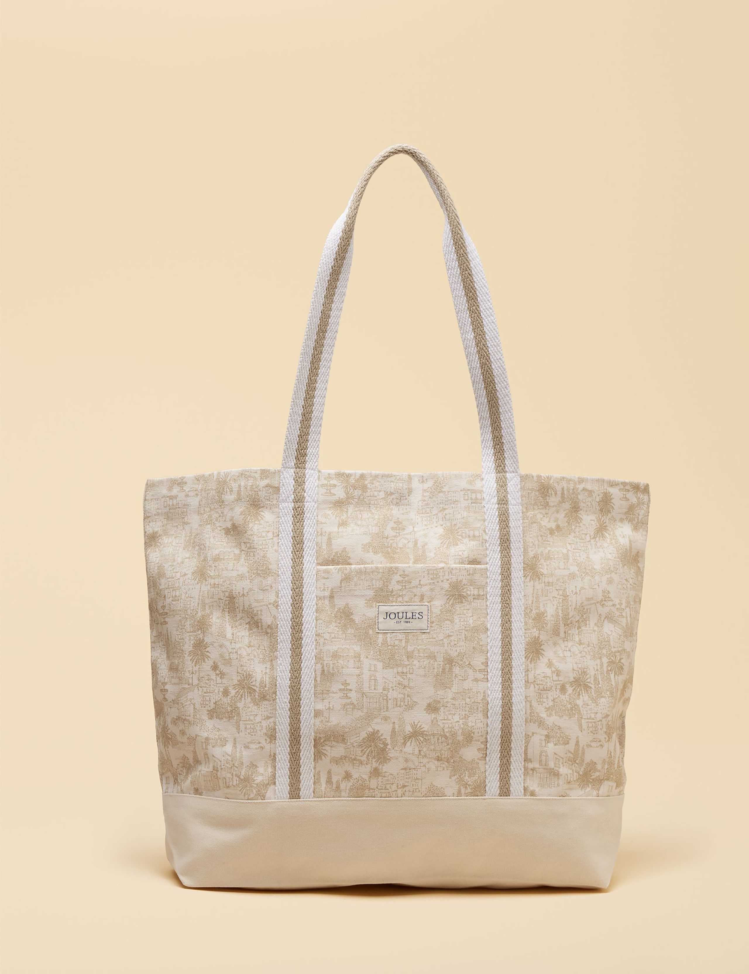 Pure Cotton Toile Print Tote Bag