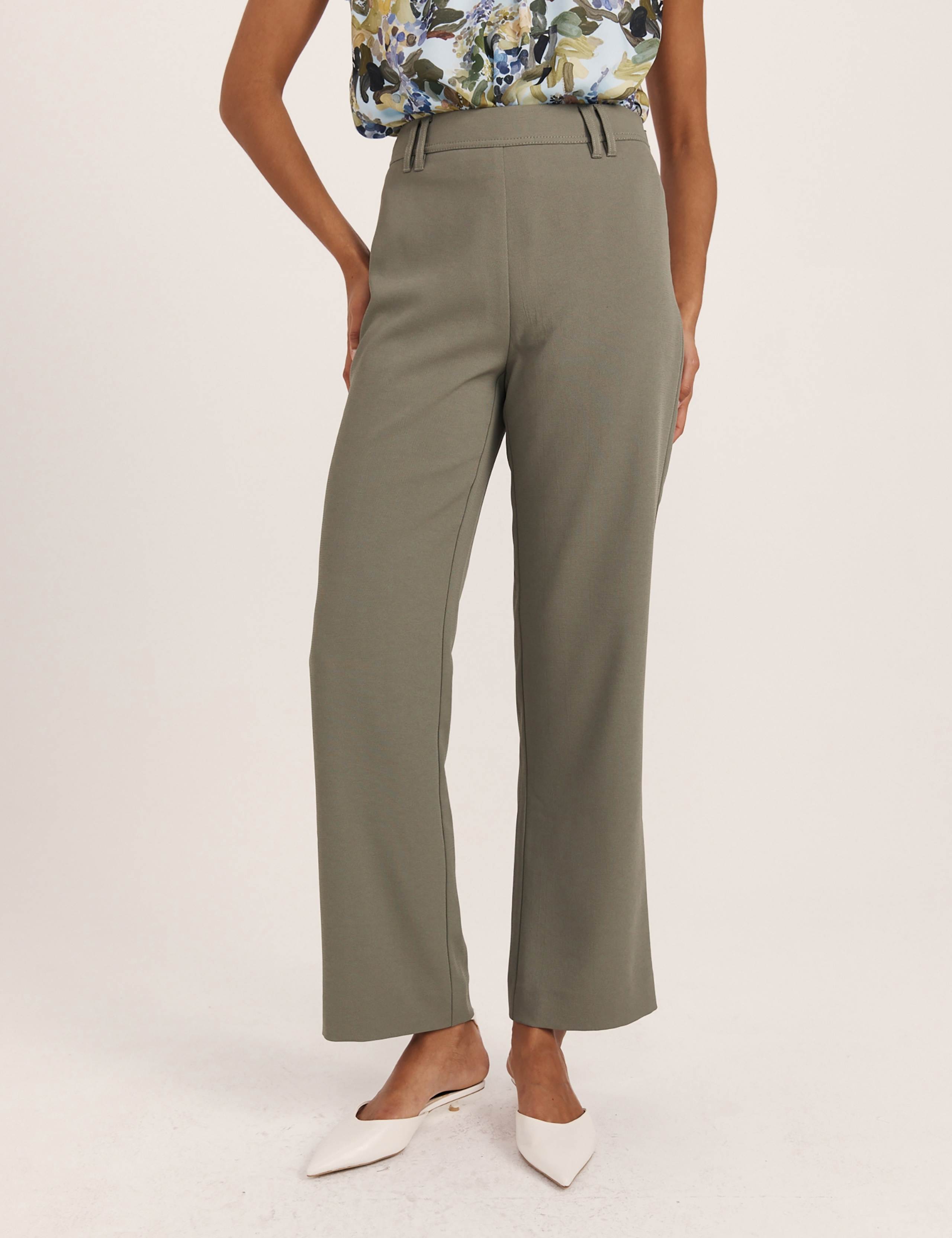 Mid Rise Straight Leg Trousers