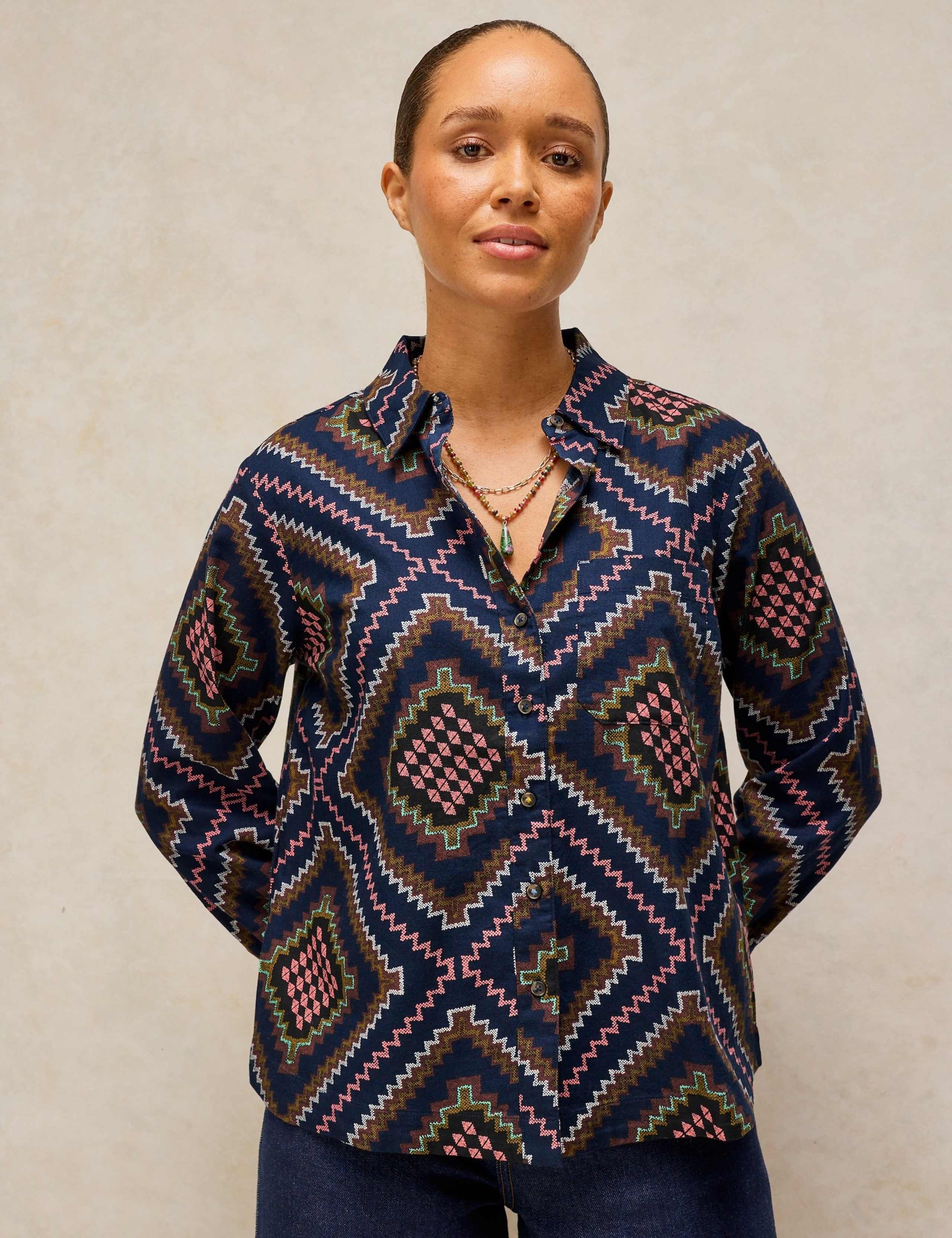 Pure Cotton Printed Collared Shirt