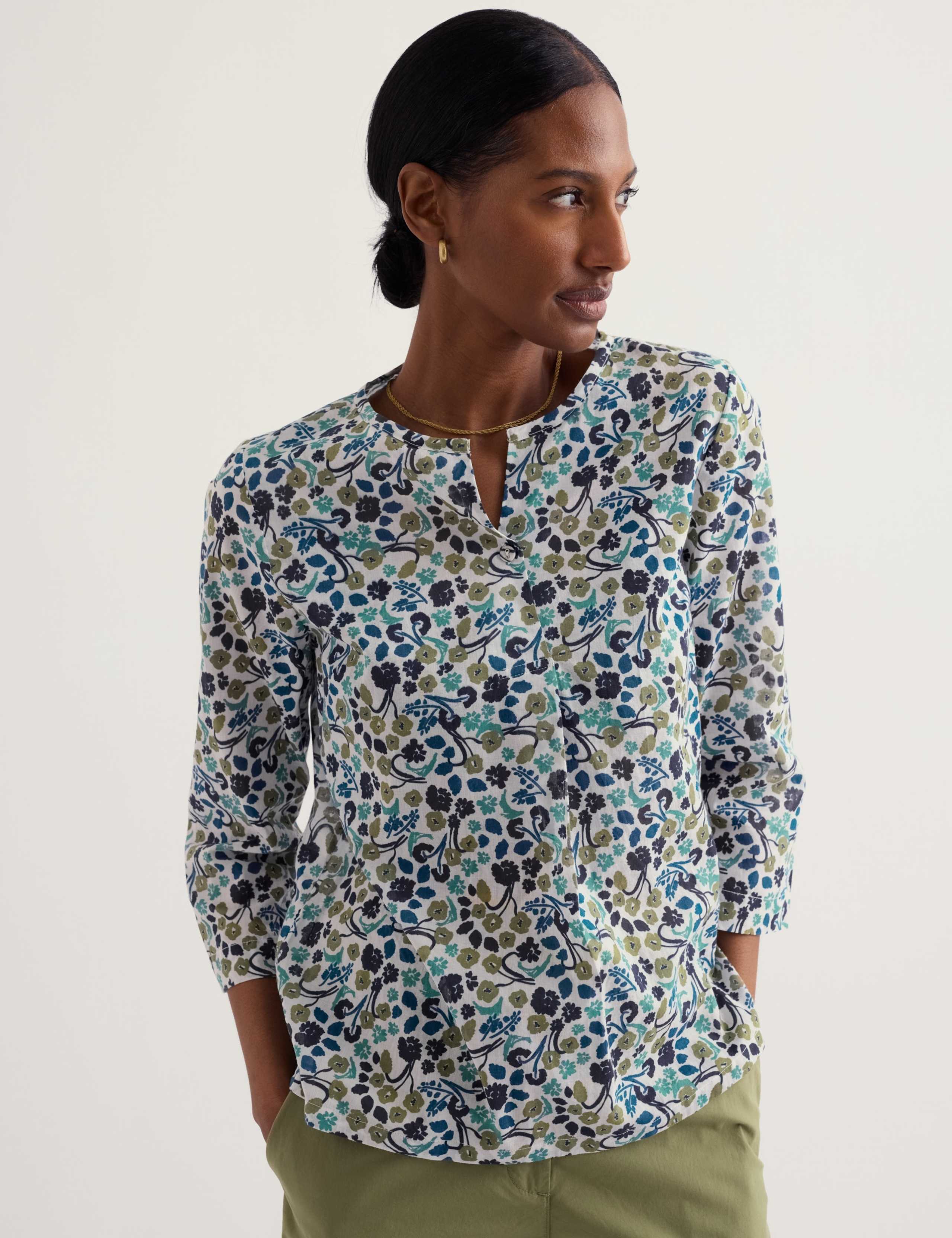 Pure Cotton Jersey Floral Top