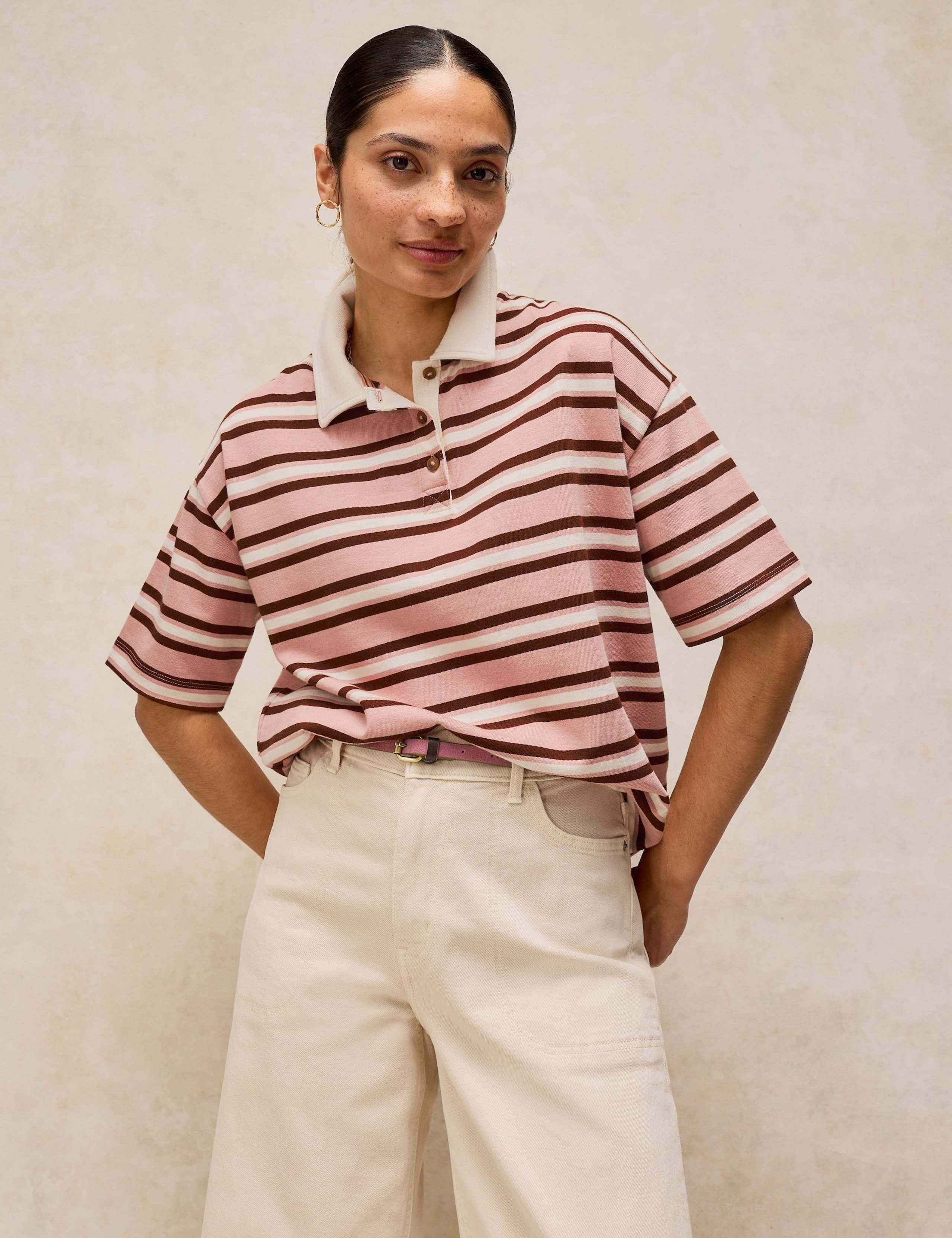 Pure Cotton Striped Rugby Top