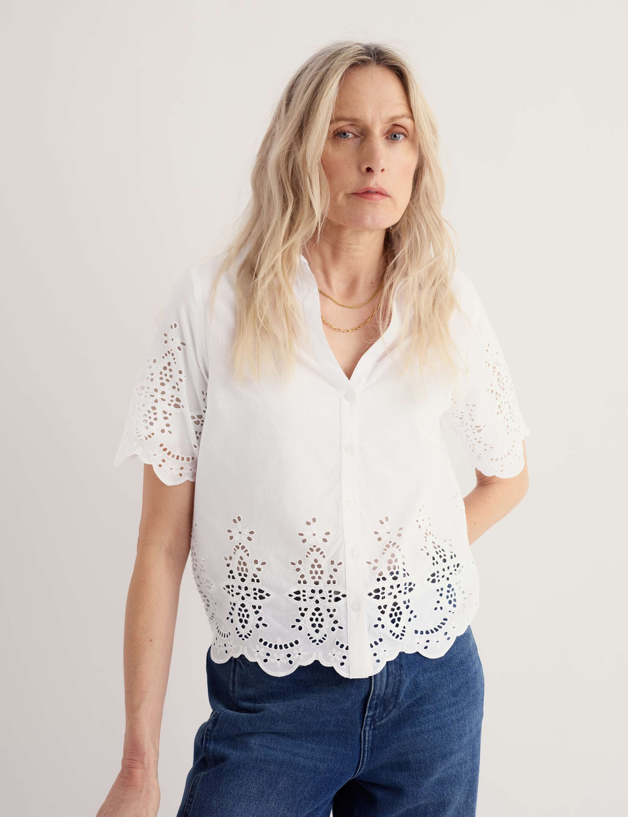 Pure Cotton Embroidered Shirt