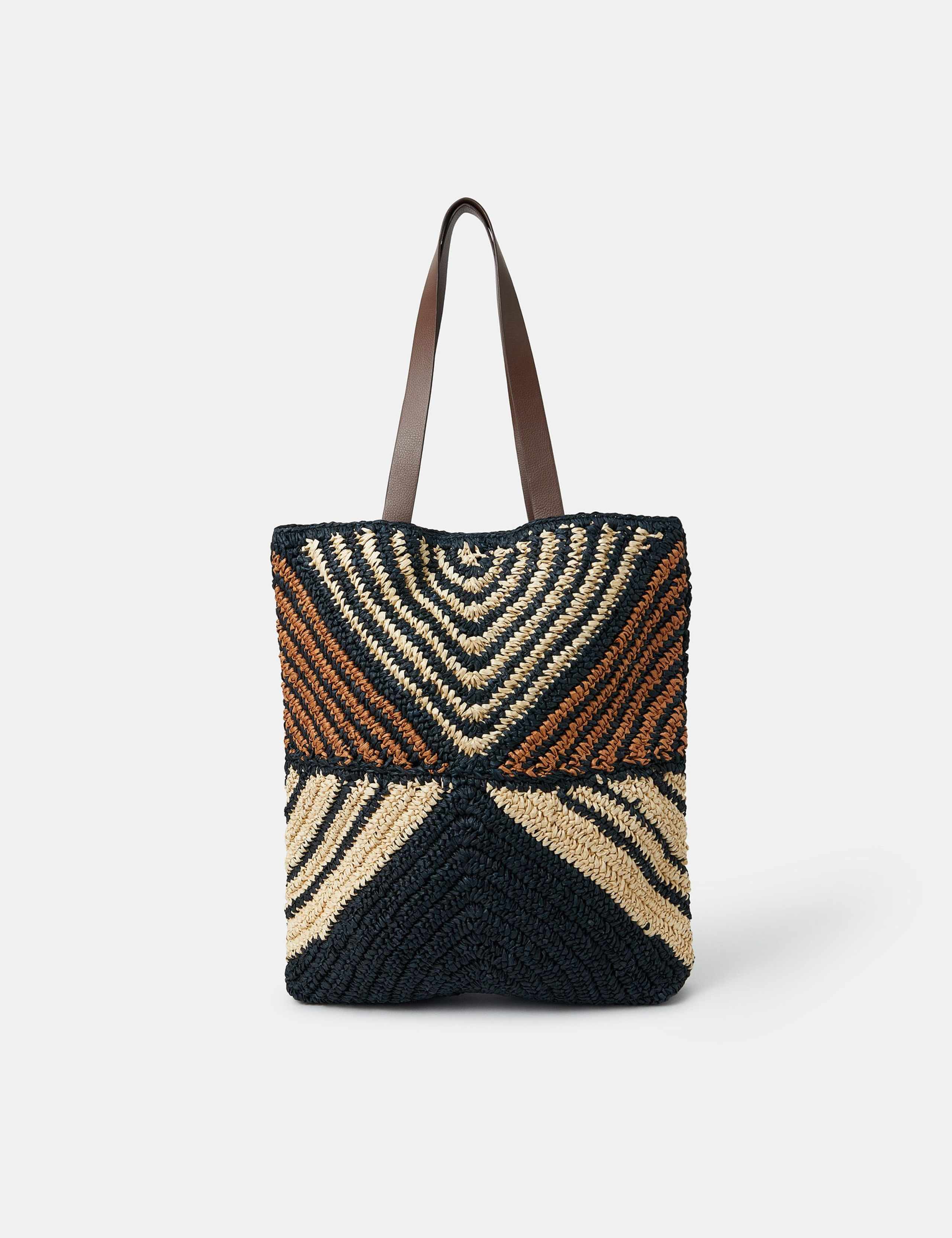 Raffia Aztec Shoulder Bag