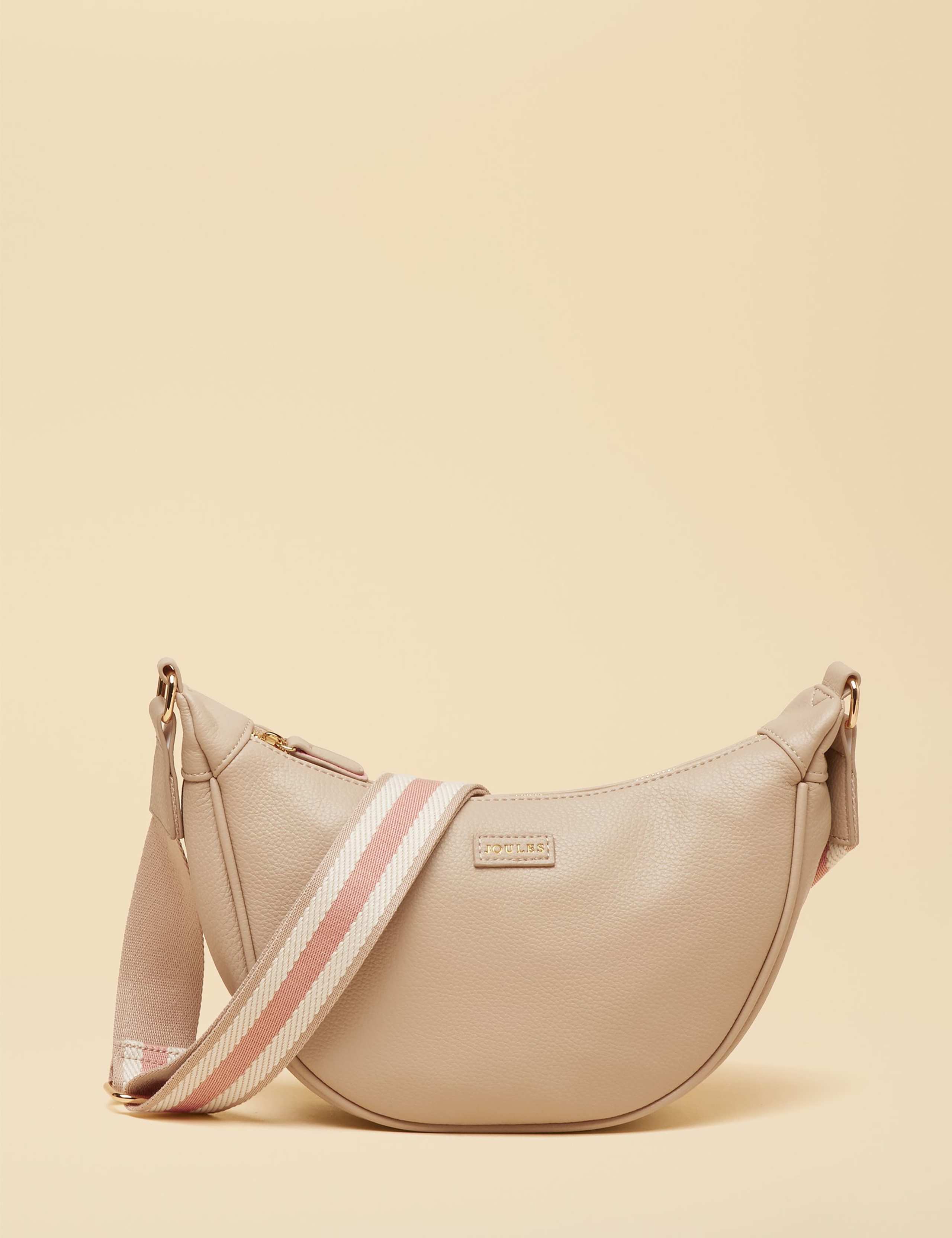 Faux Leather Half Moon Cross Body Bag