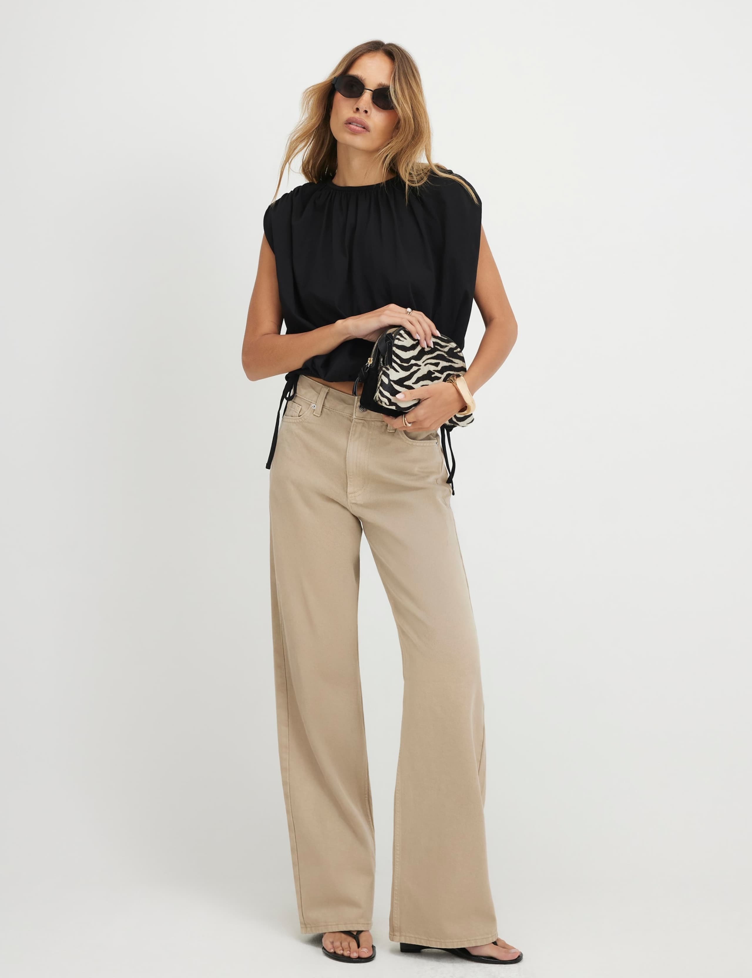 Relaxed Mid Rise Straight Leg Jeans