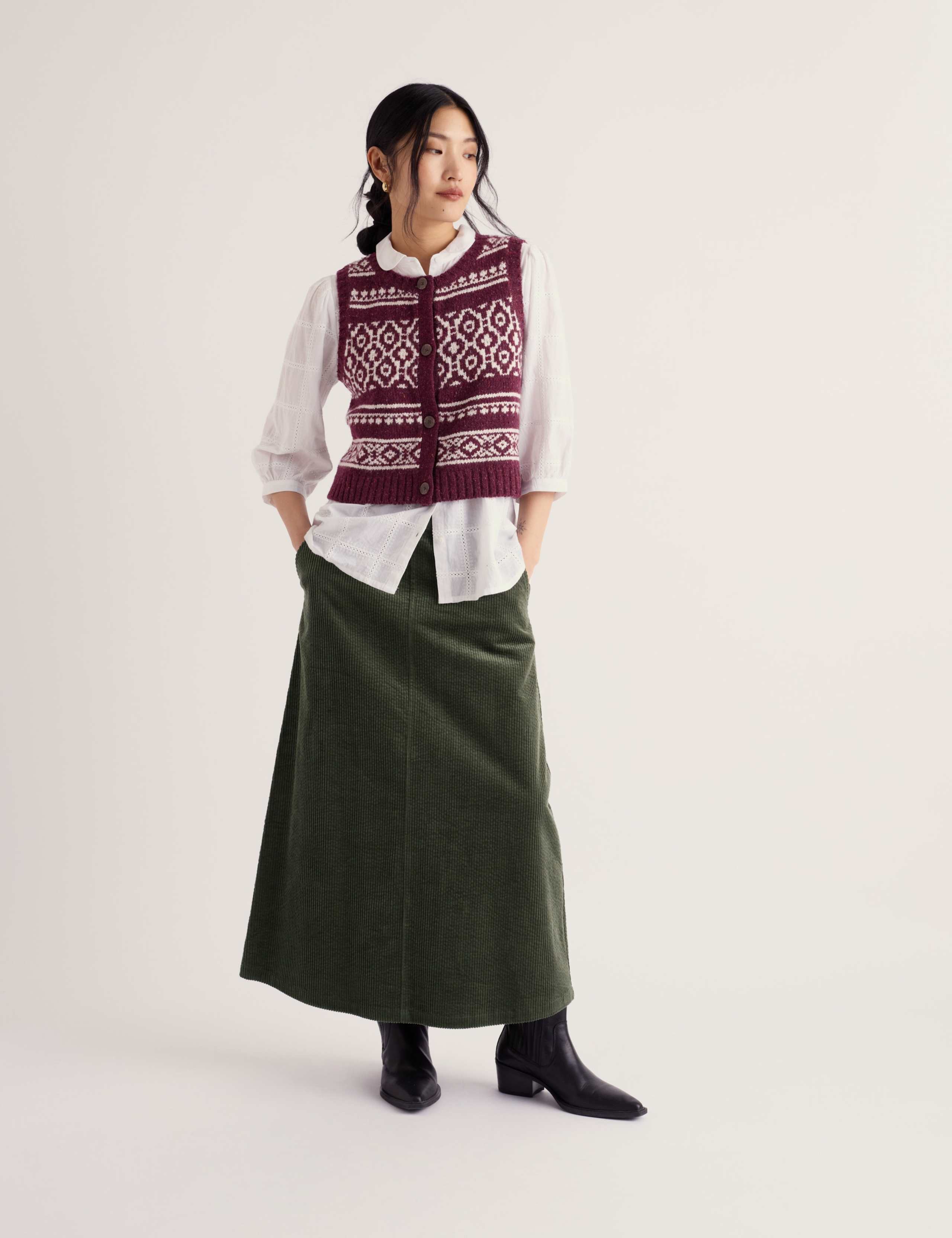 Merino Wool Rich Fair Isle Knitted Vest