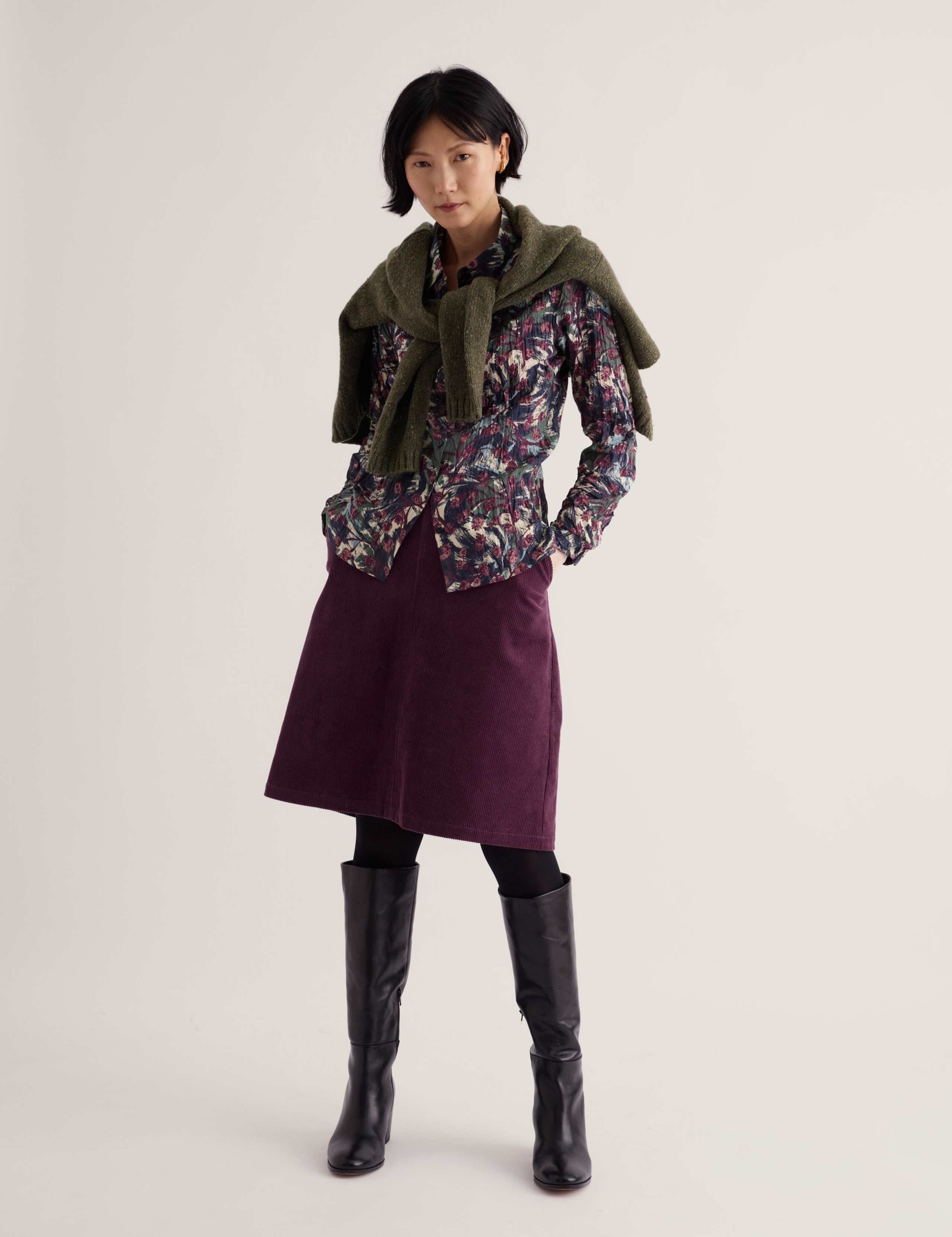Pure Cotton Floral Crinkle Shirt