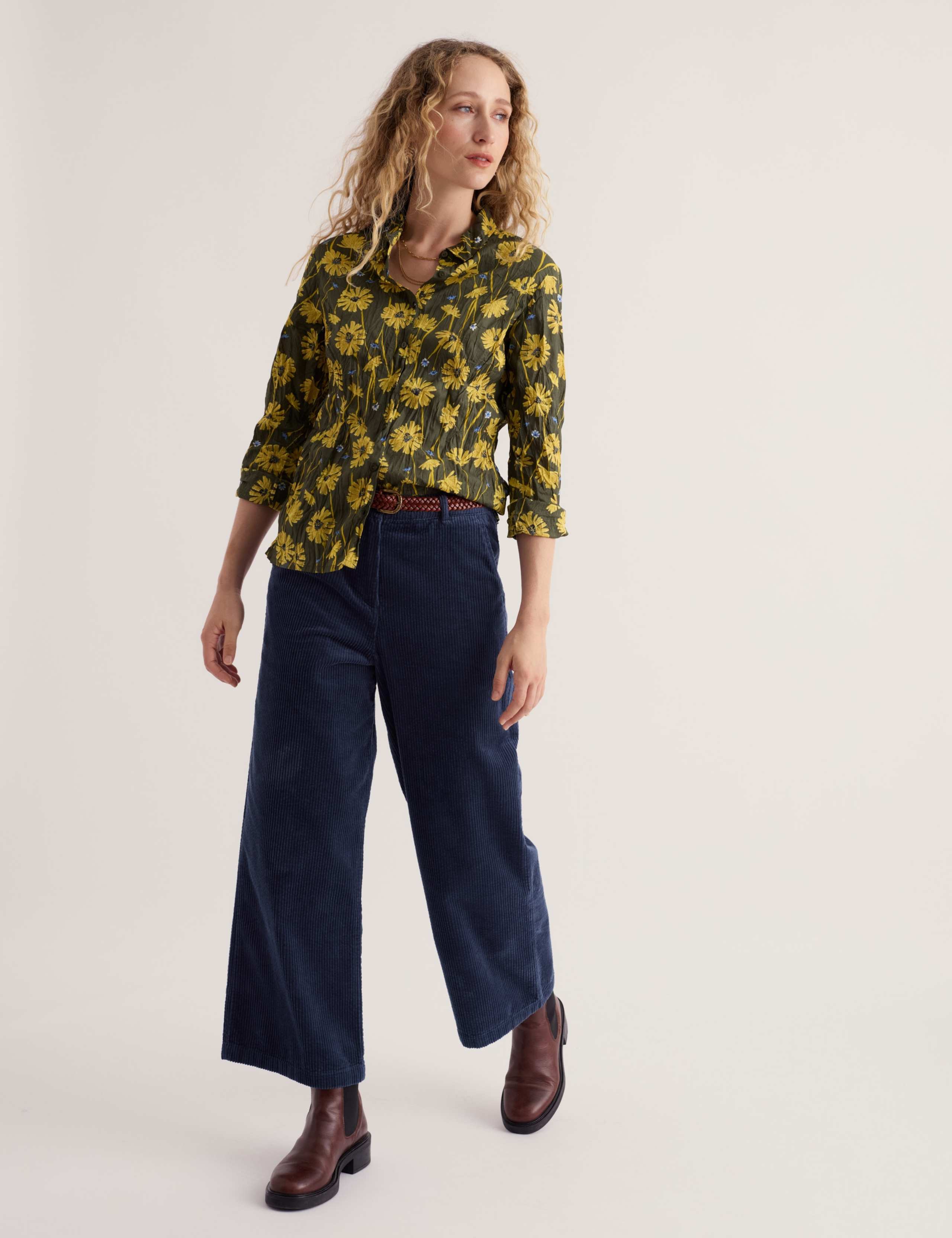 Pure Cotton Floral Crinkle Shirt