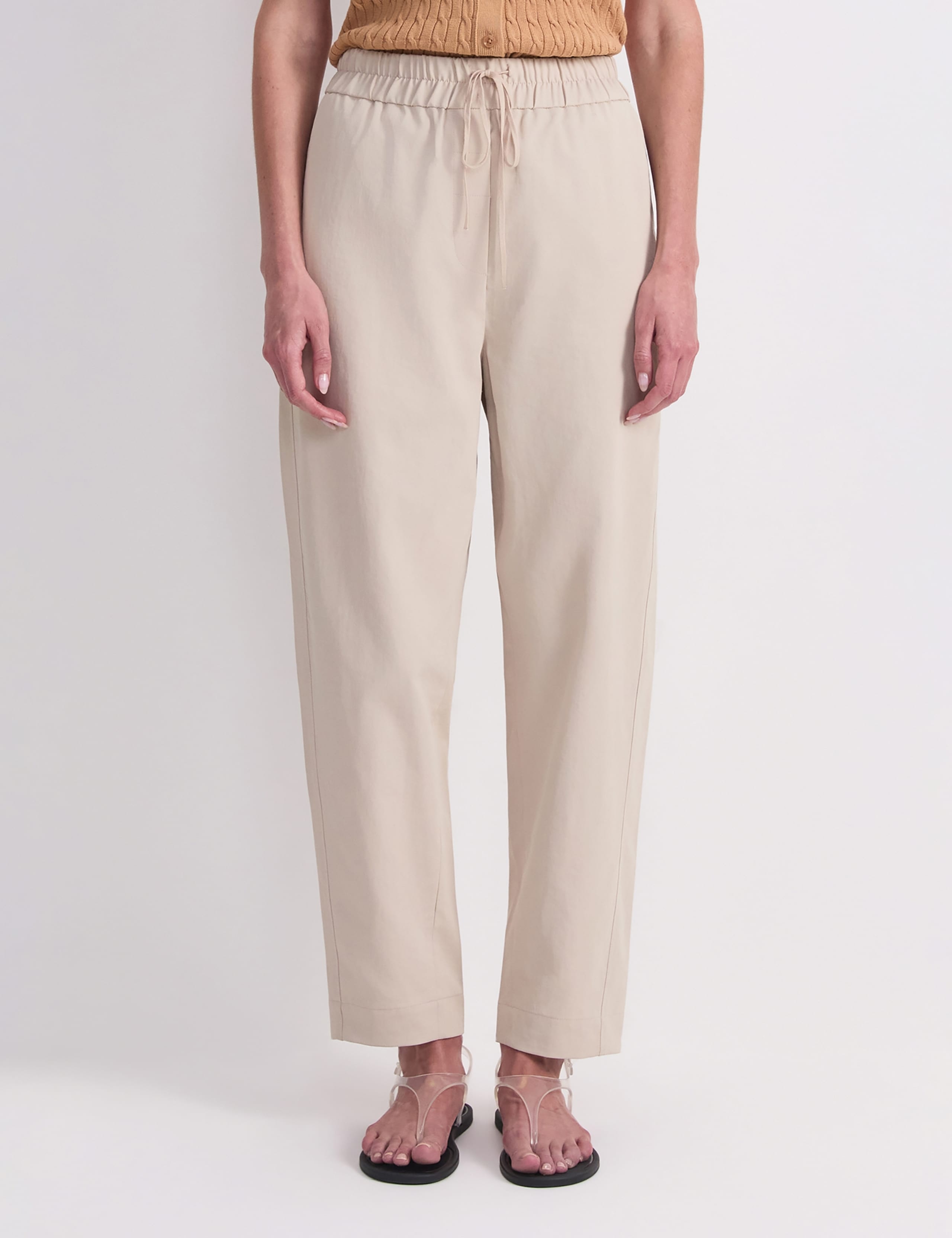Barrel Leg Ankle Grazer Trousers