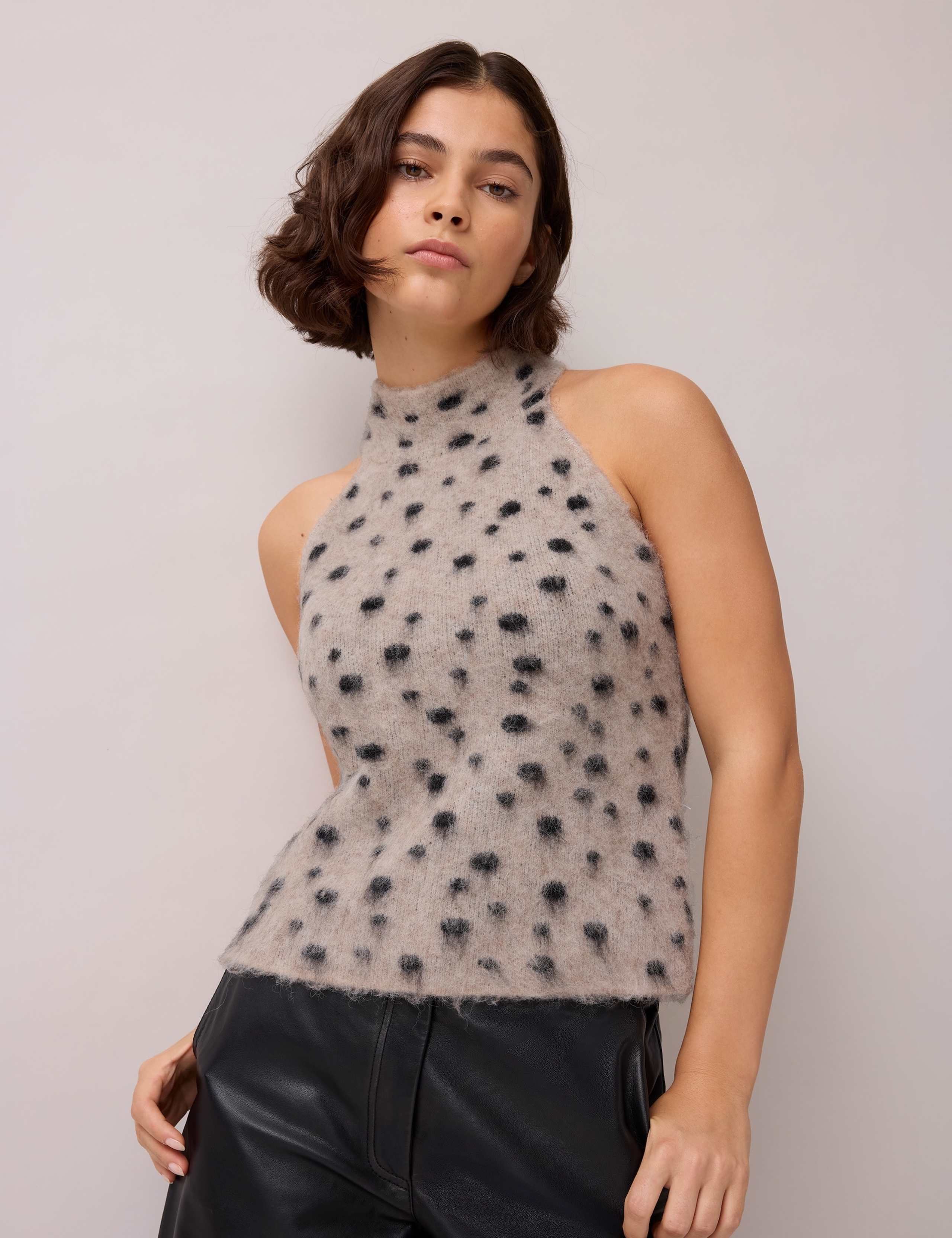 Wool Alpaca Blend High Neck Jumper