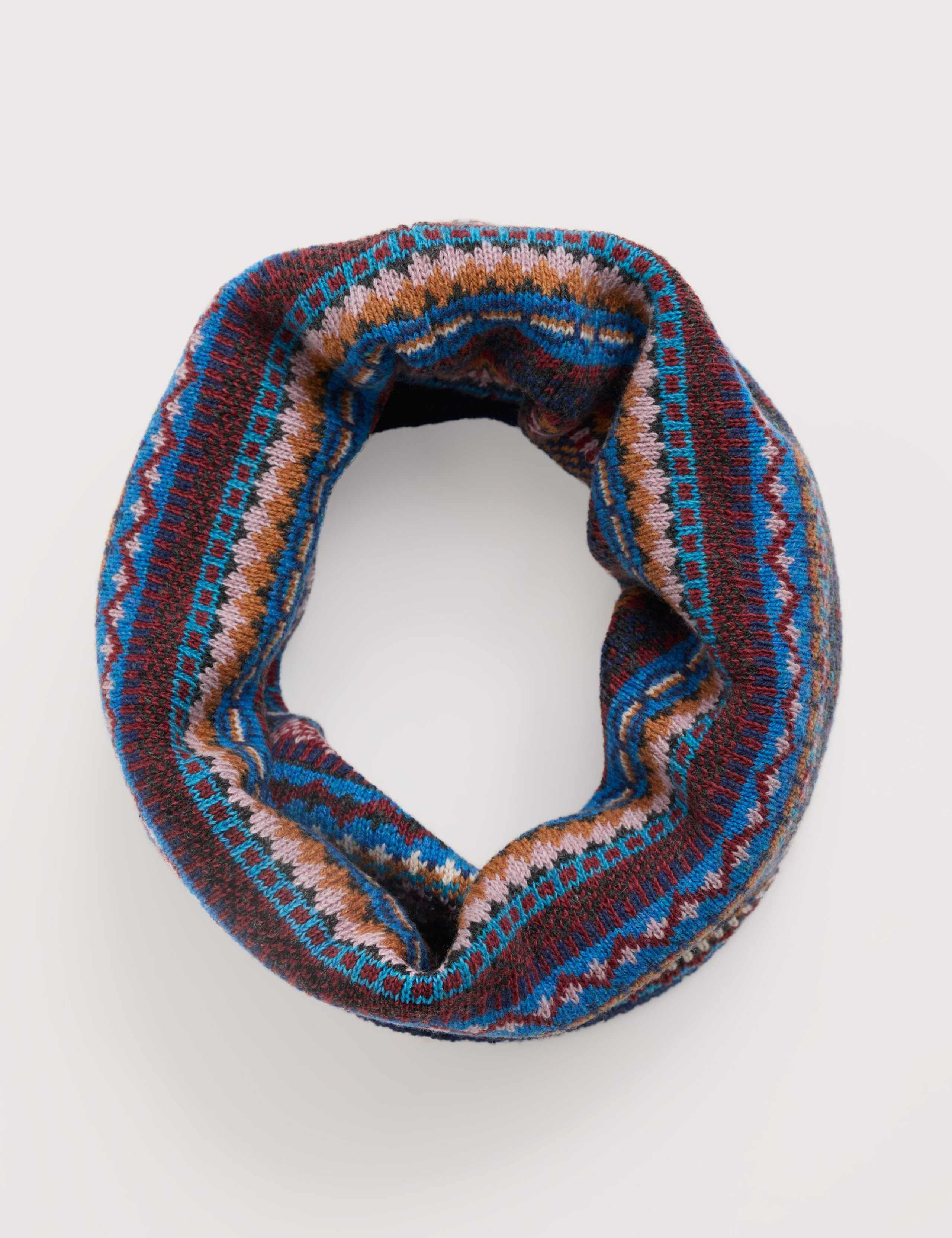 Knitted Jacquard Snood with Merino Wool
