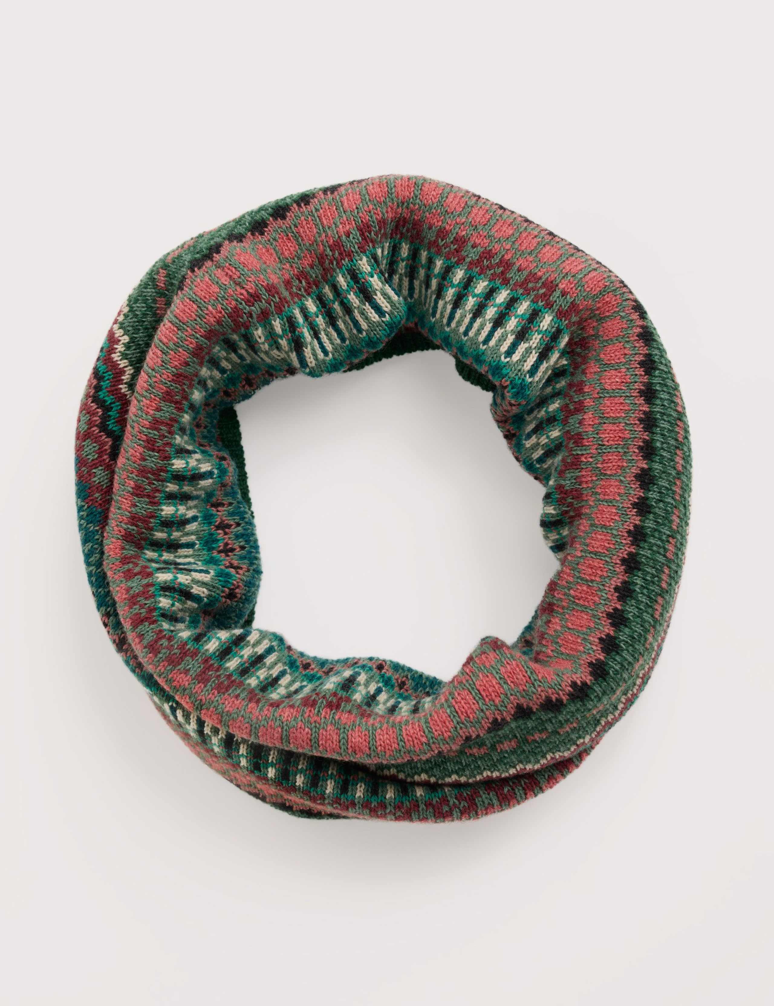 Knitted Jacquard Snood with Merino Wool