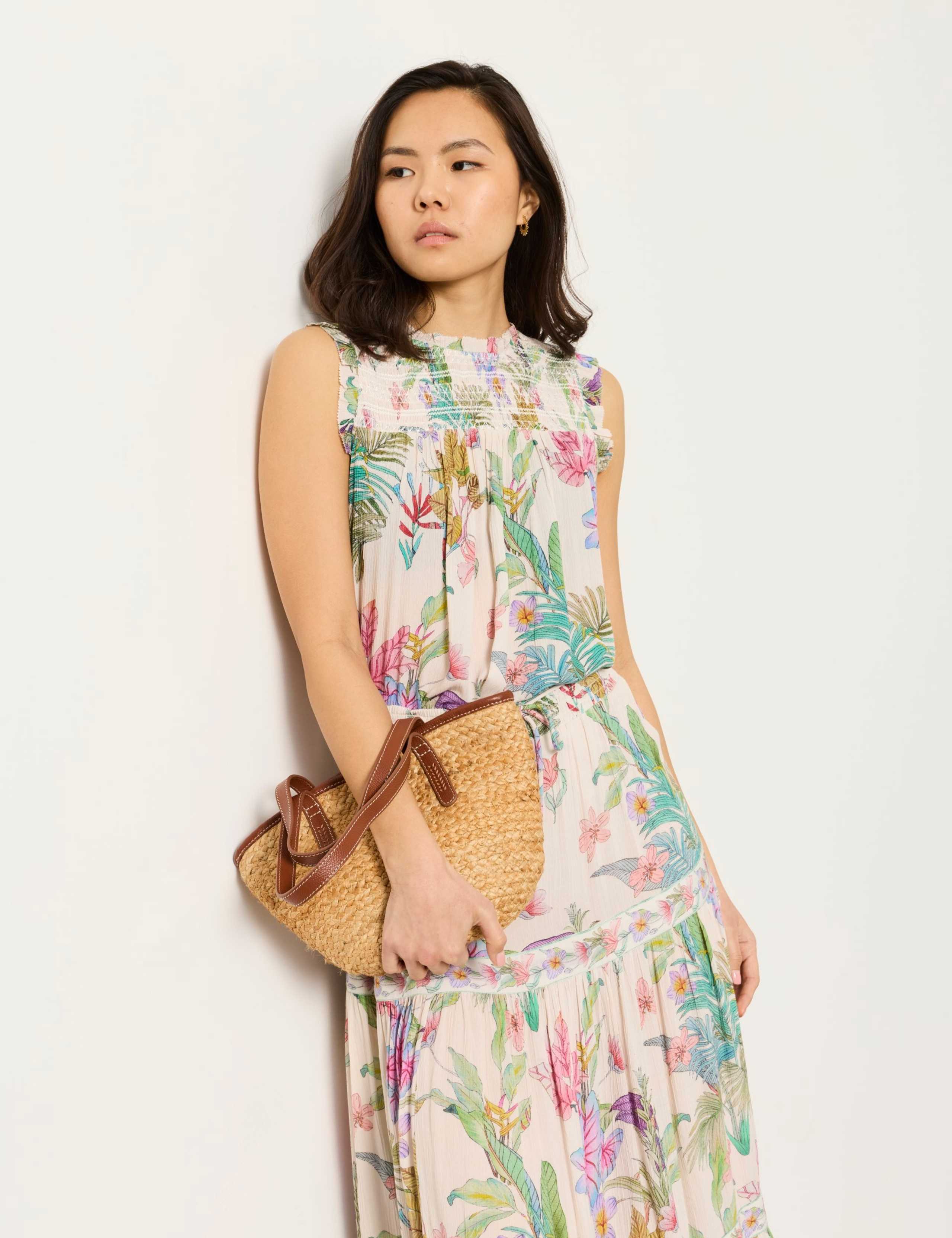 Printed High Neck Blouse