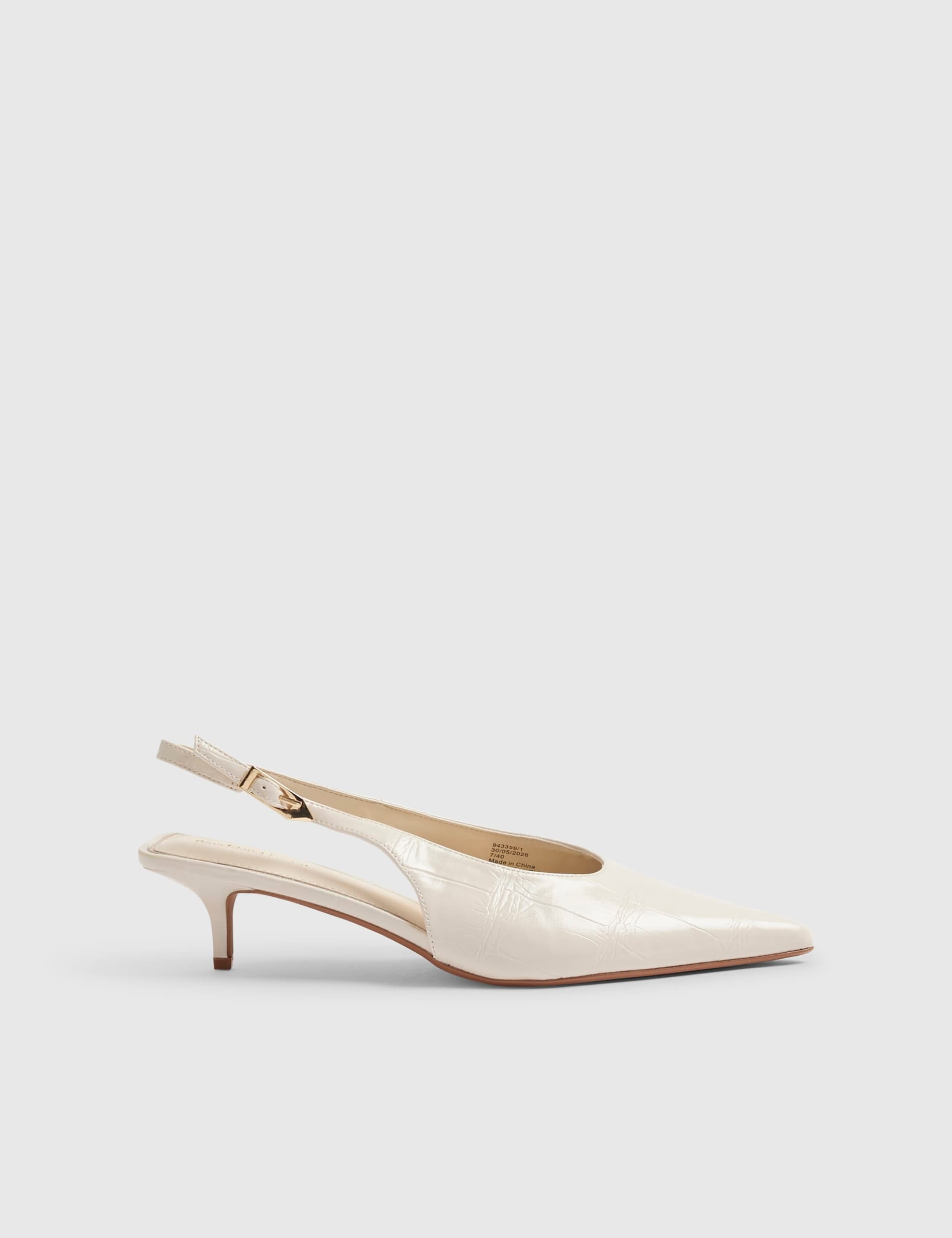 Kitten Heel Pointed Slingback Shoes