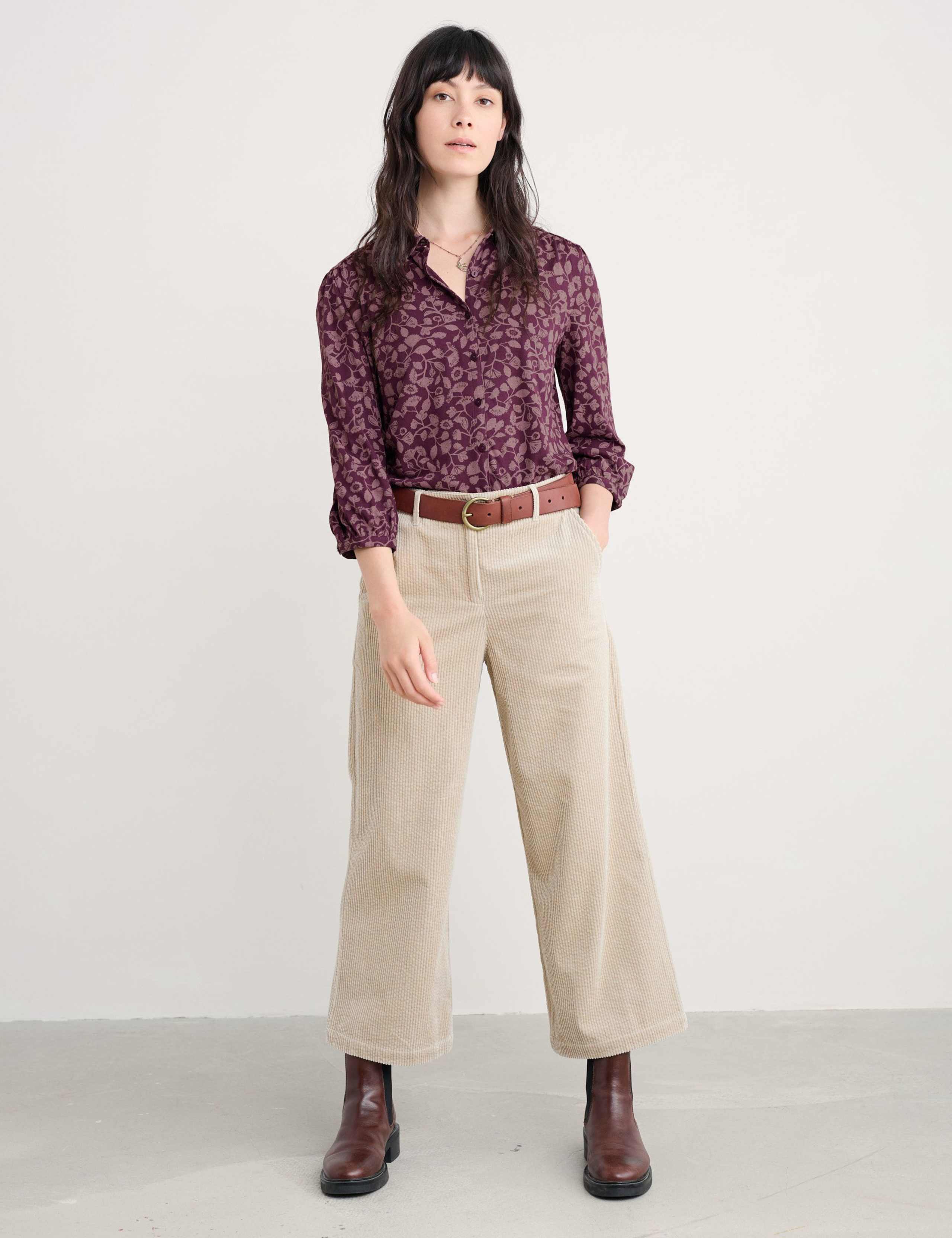 Cotton Modal Floral Collared Shirt