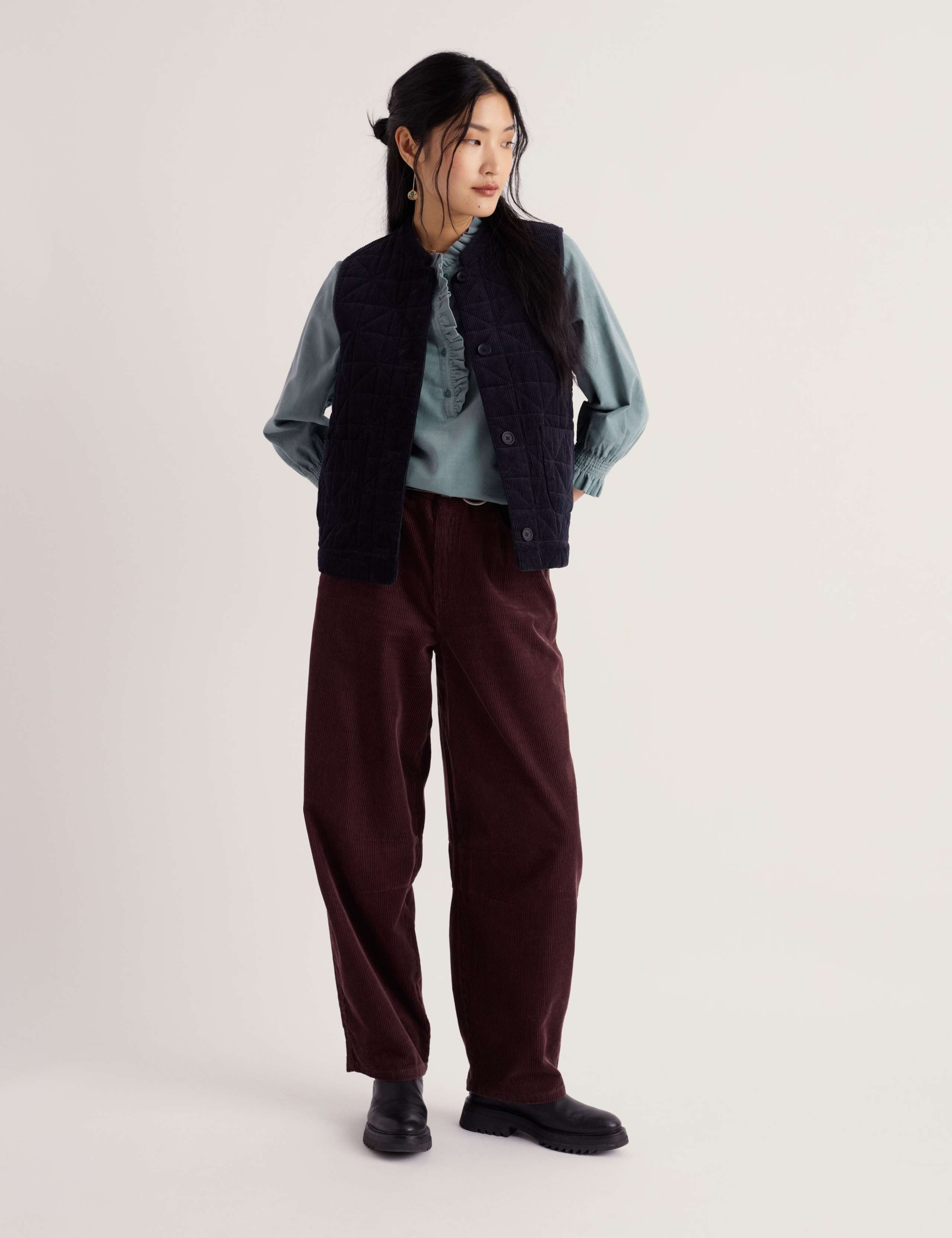 Cord Frill Detail Relaxed Top