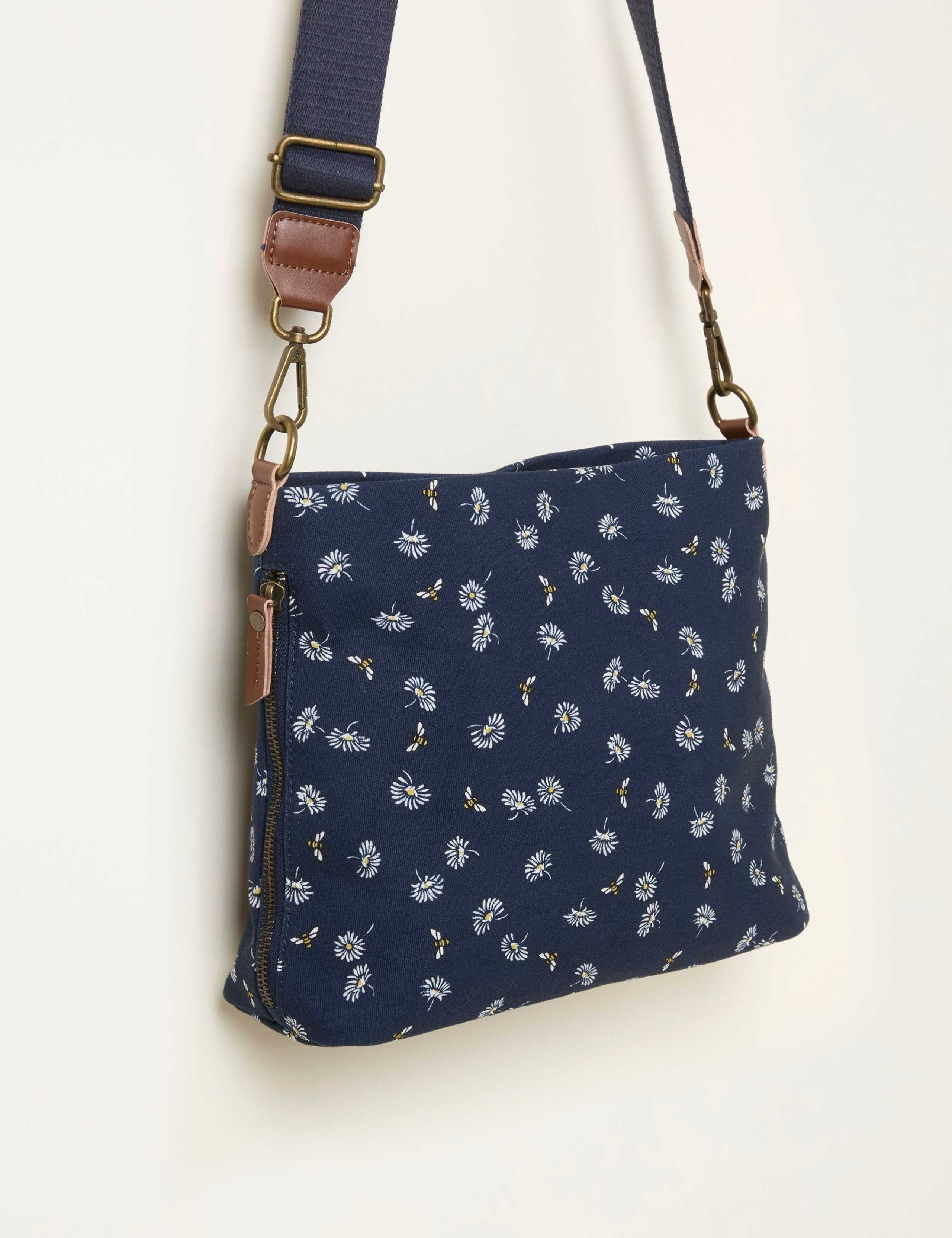 Pure Cotton Geometric Cross Body Bag