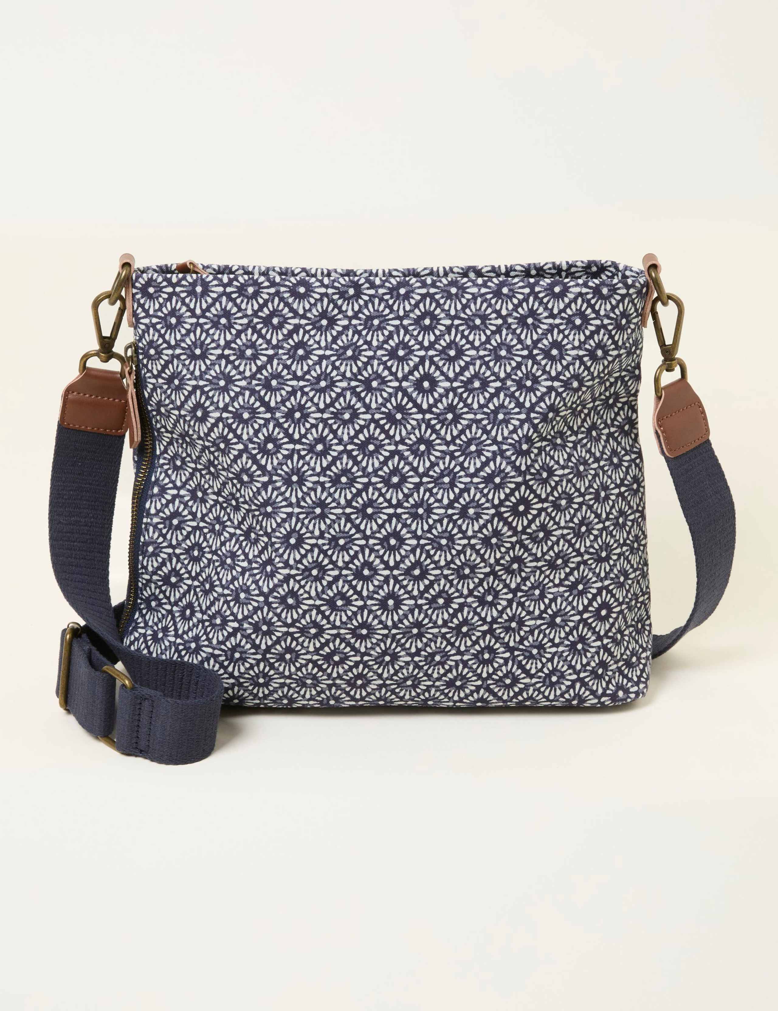 Pure Cotton Geometric Cross Body Bag