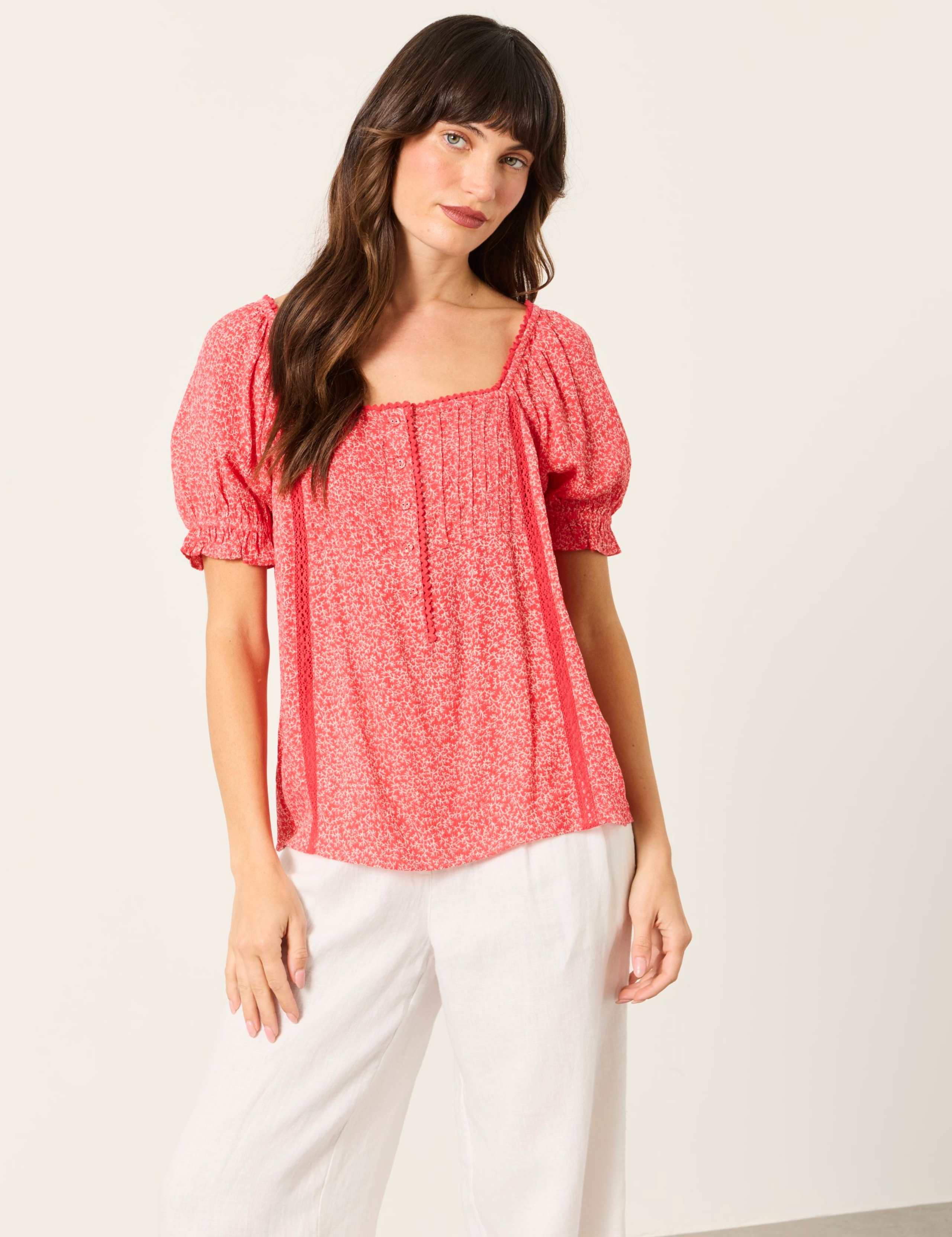 Printed Square Neck Blouse