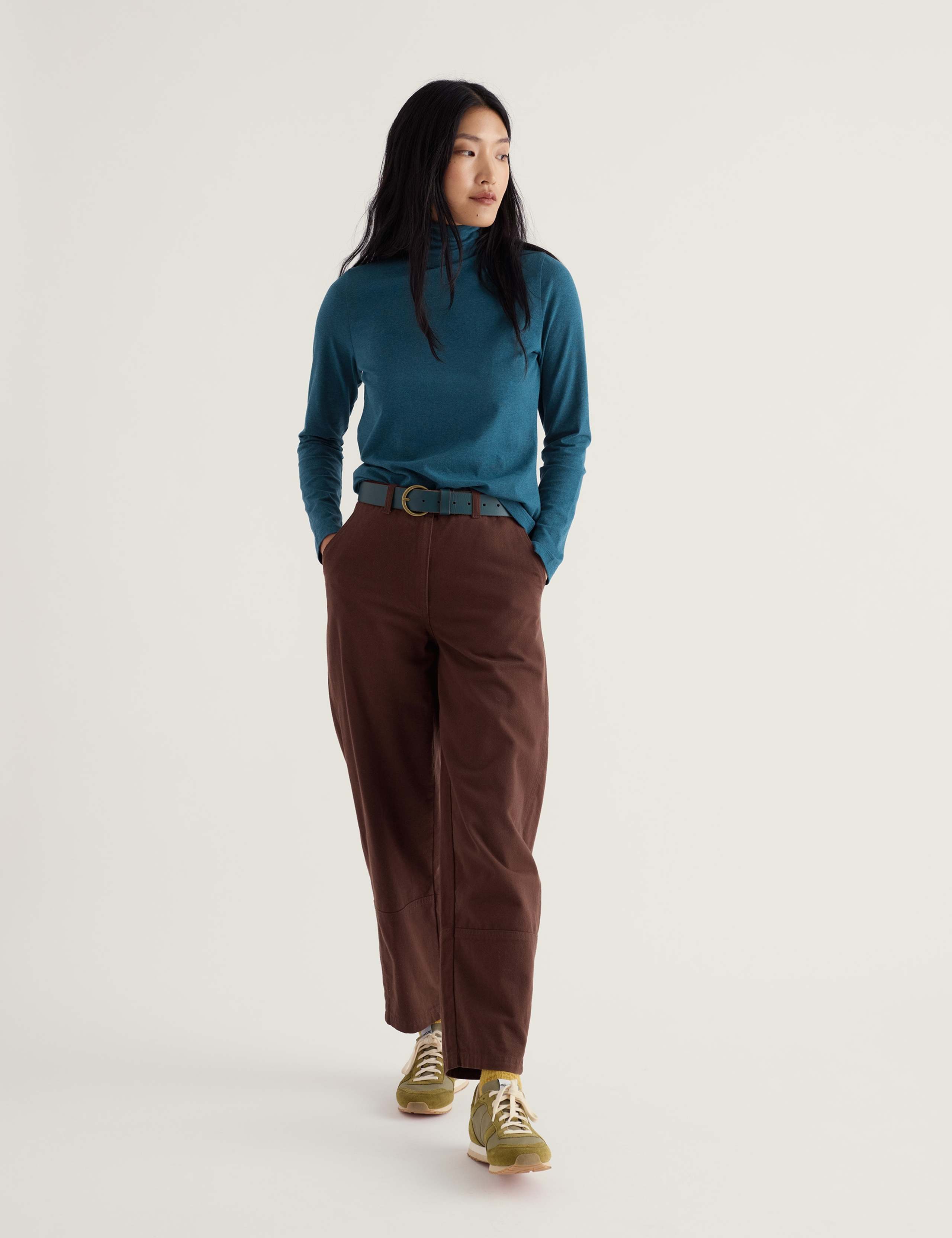 Cotton Rich Roll Neck Regular Fit Top