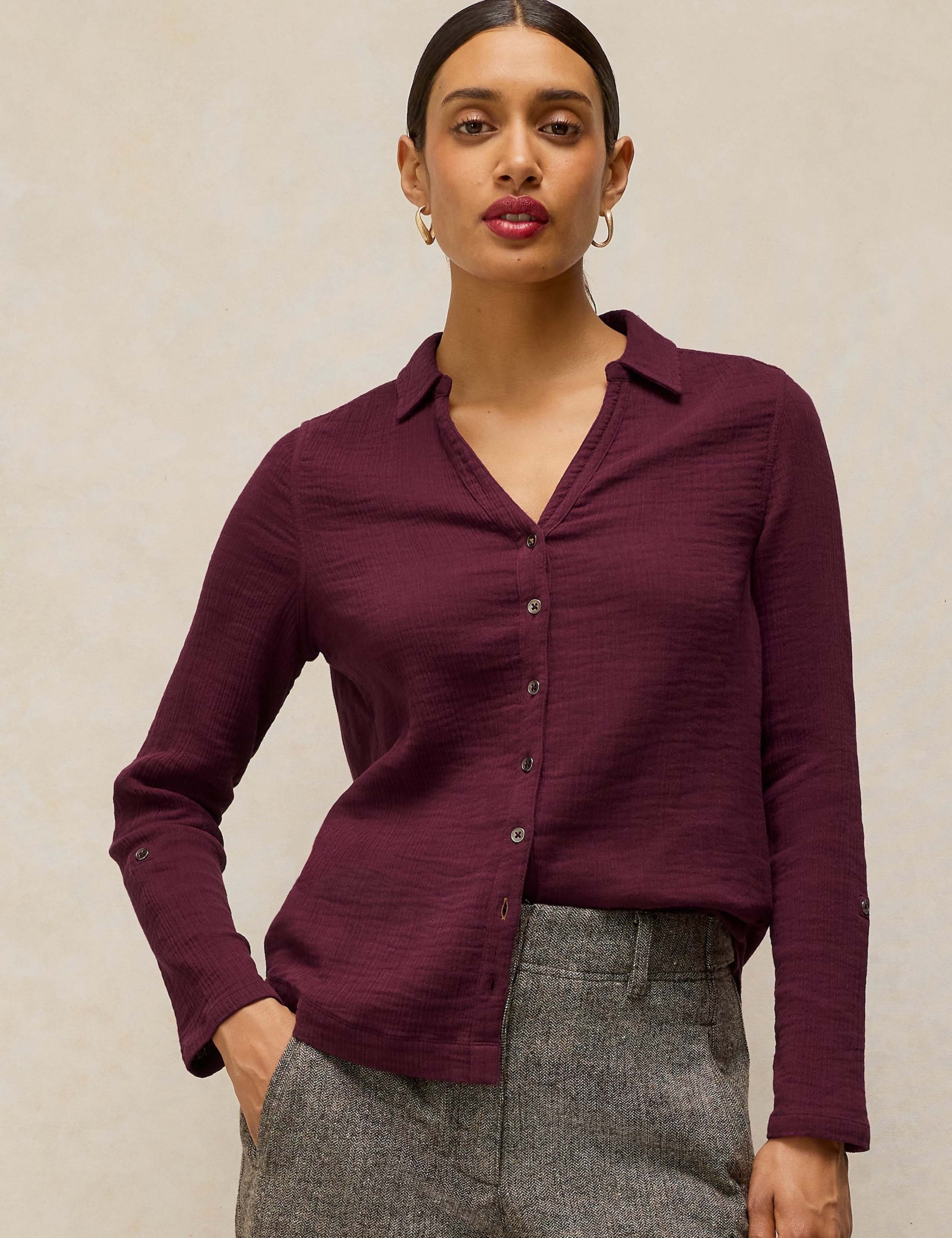 Pure Cotton Collared Shirt