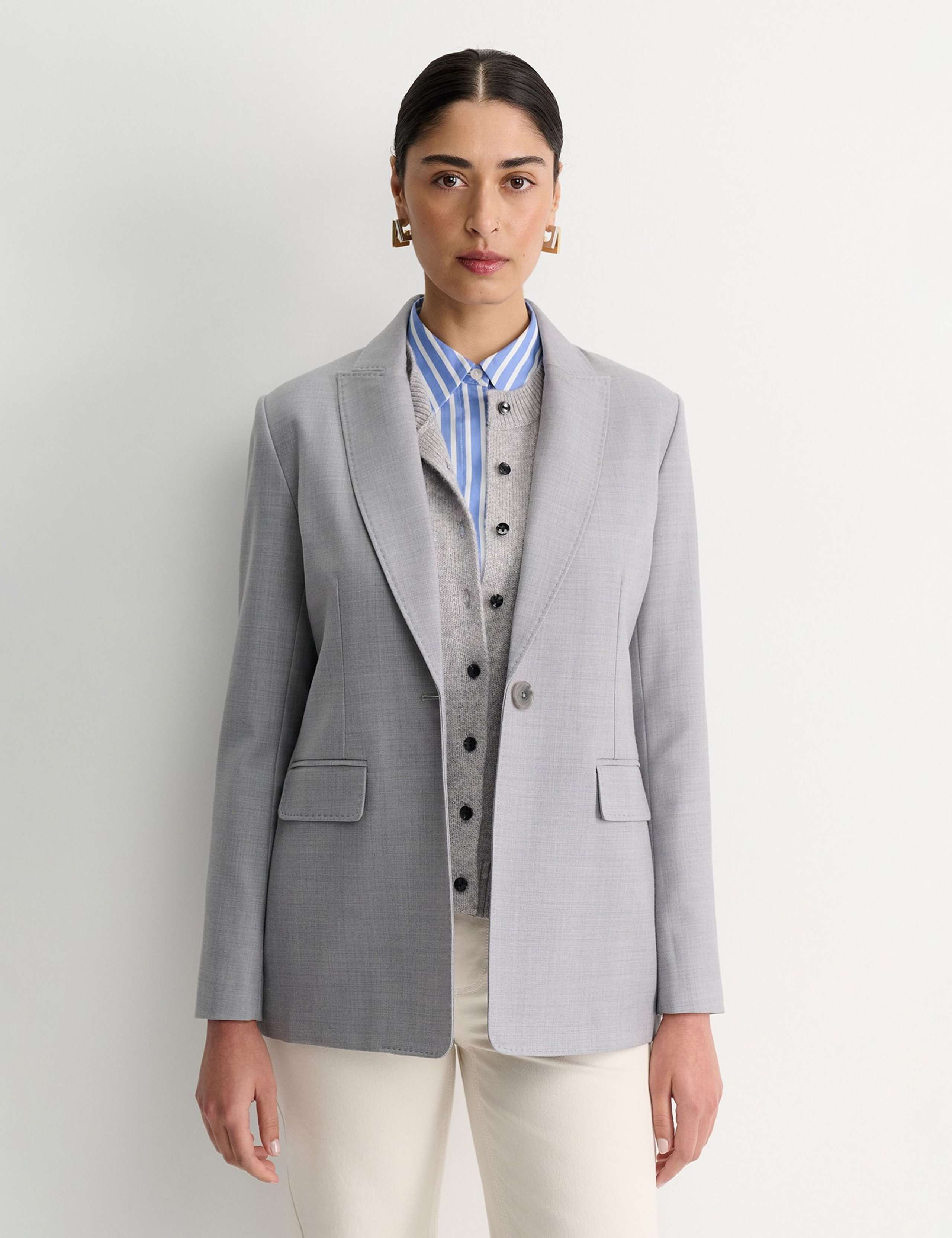 Wool Blend Tailored Blazer