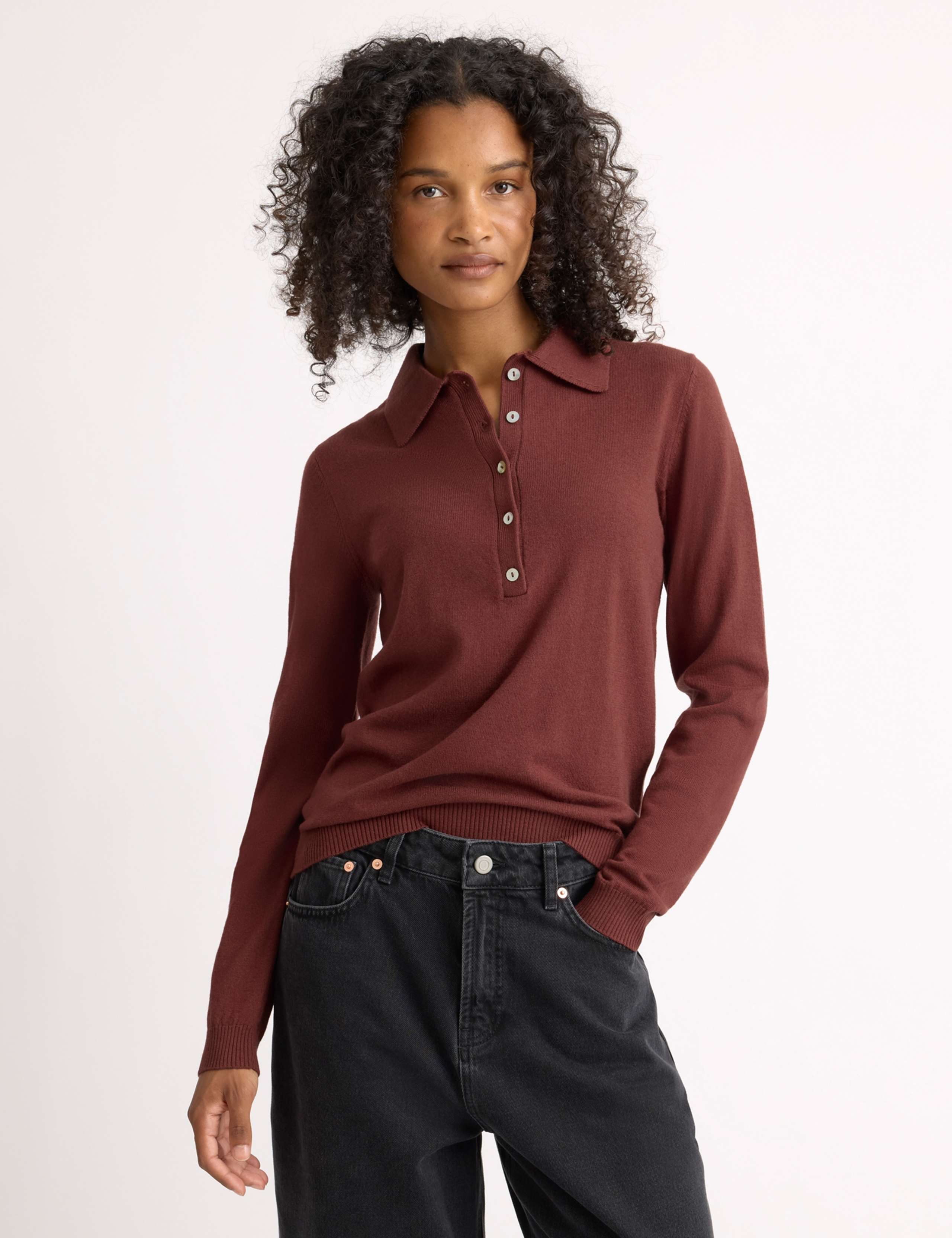Cotton Blend Textured Top with Wool