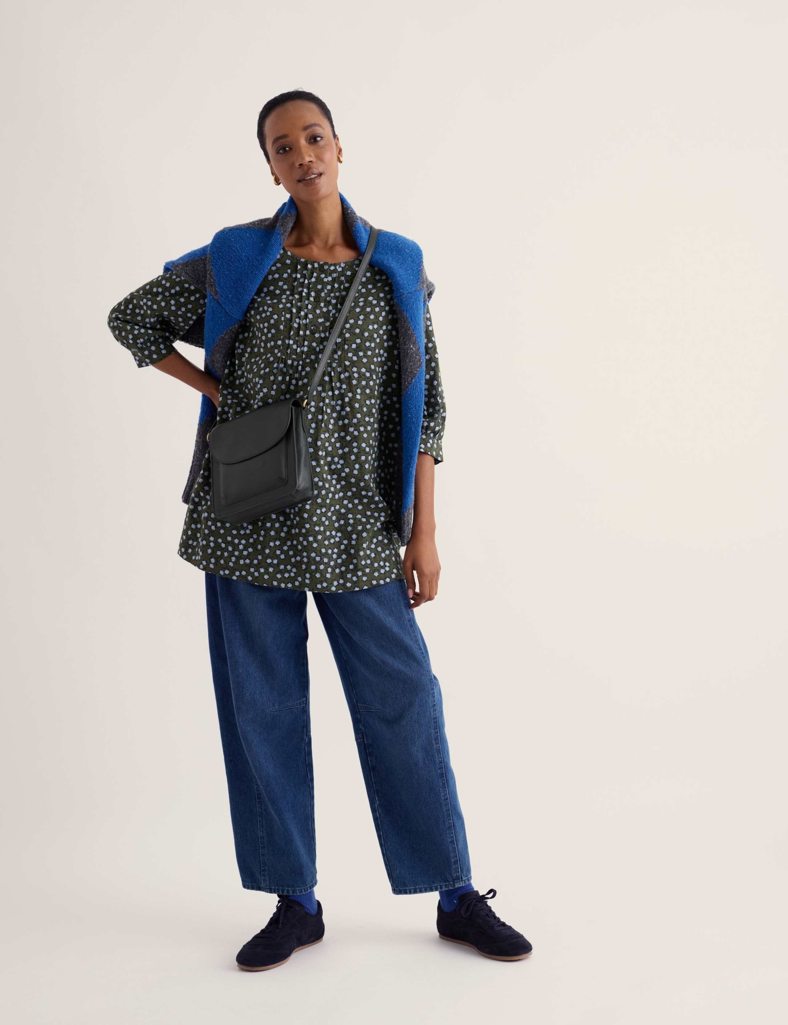 Cotton Rich Floral Pintuck Tunic