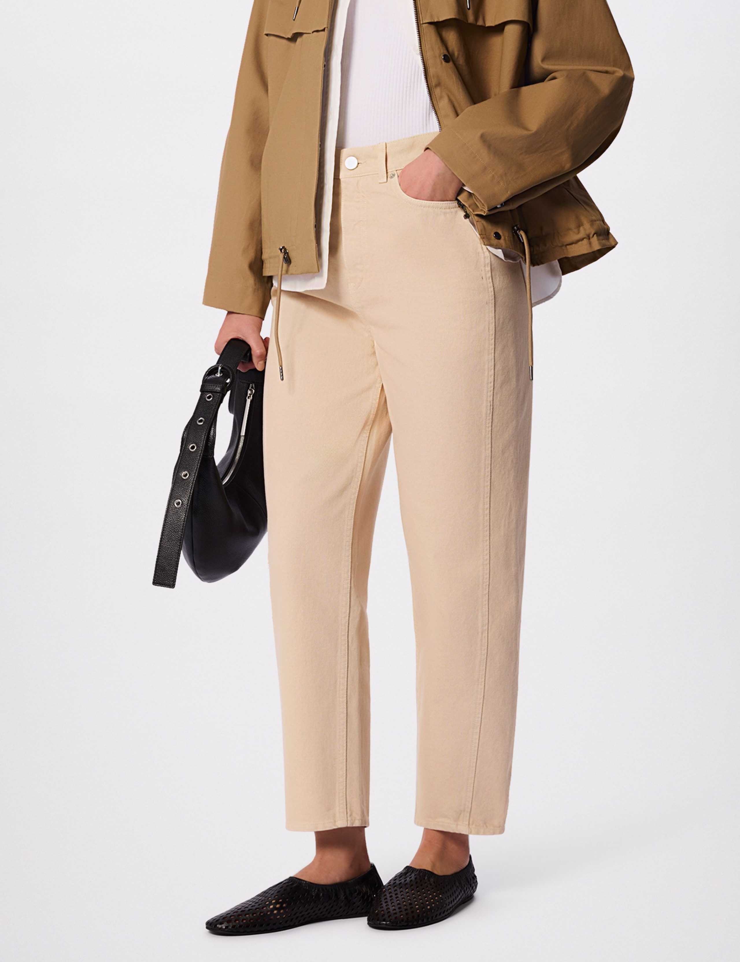 High Waisted Barrel Leg Ankle Grazer Jeans