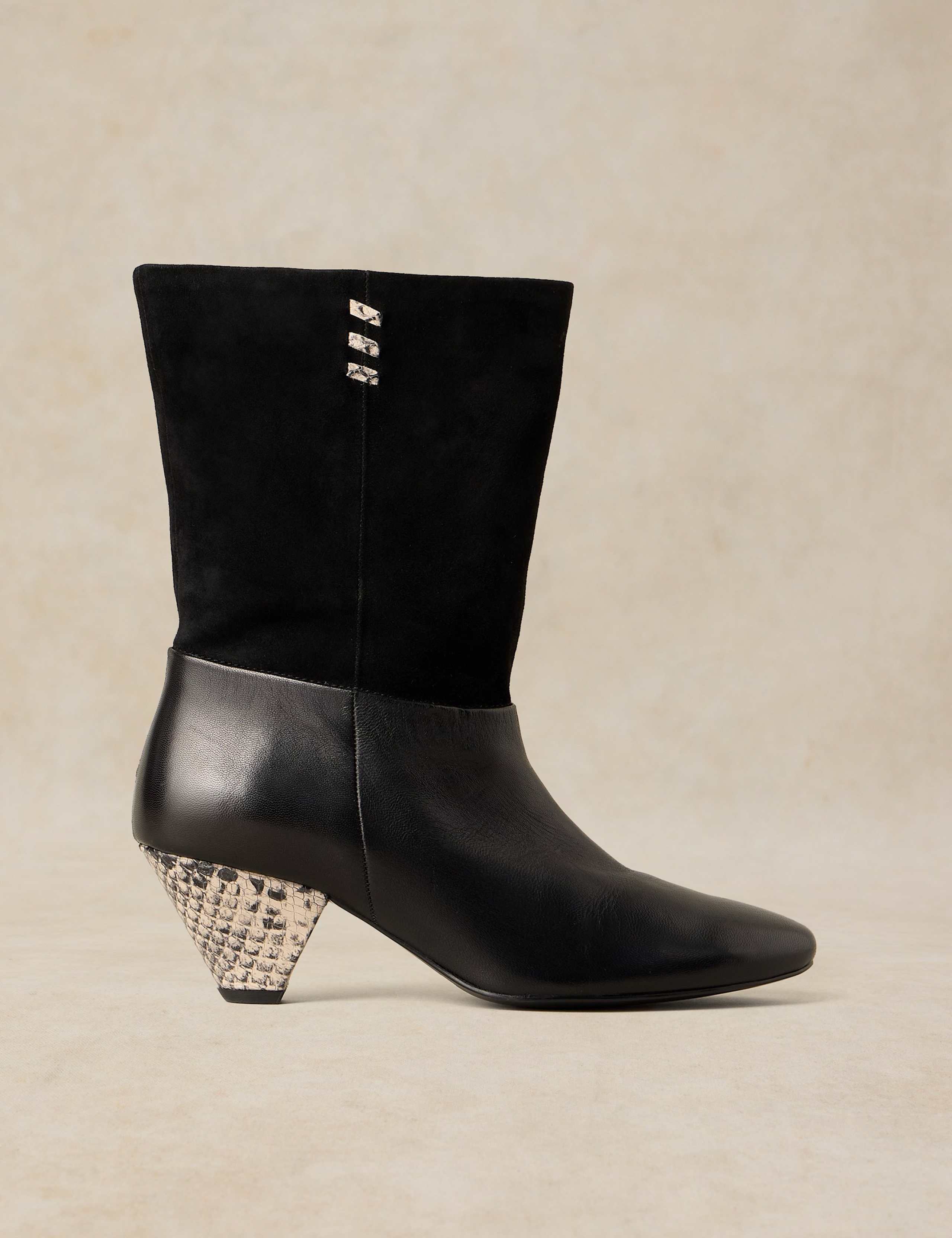 Chrissie Leather Slouch Ankle Boots