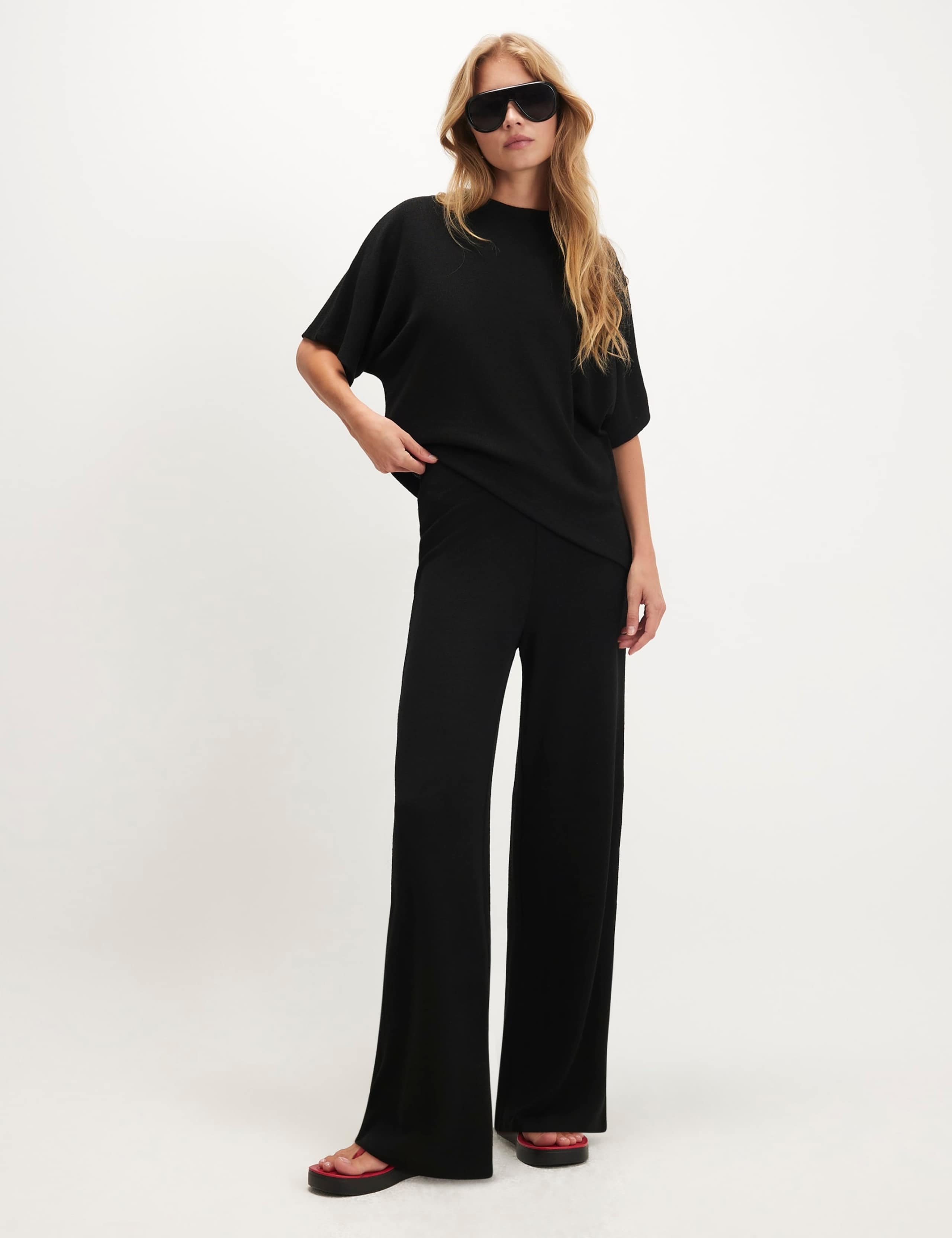 Pure Cotton Wide Leg Trousers