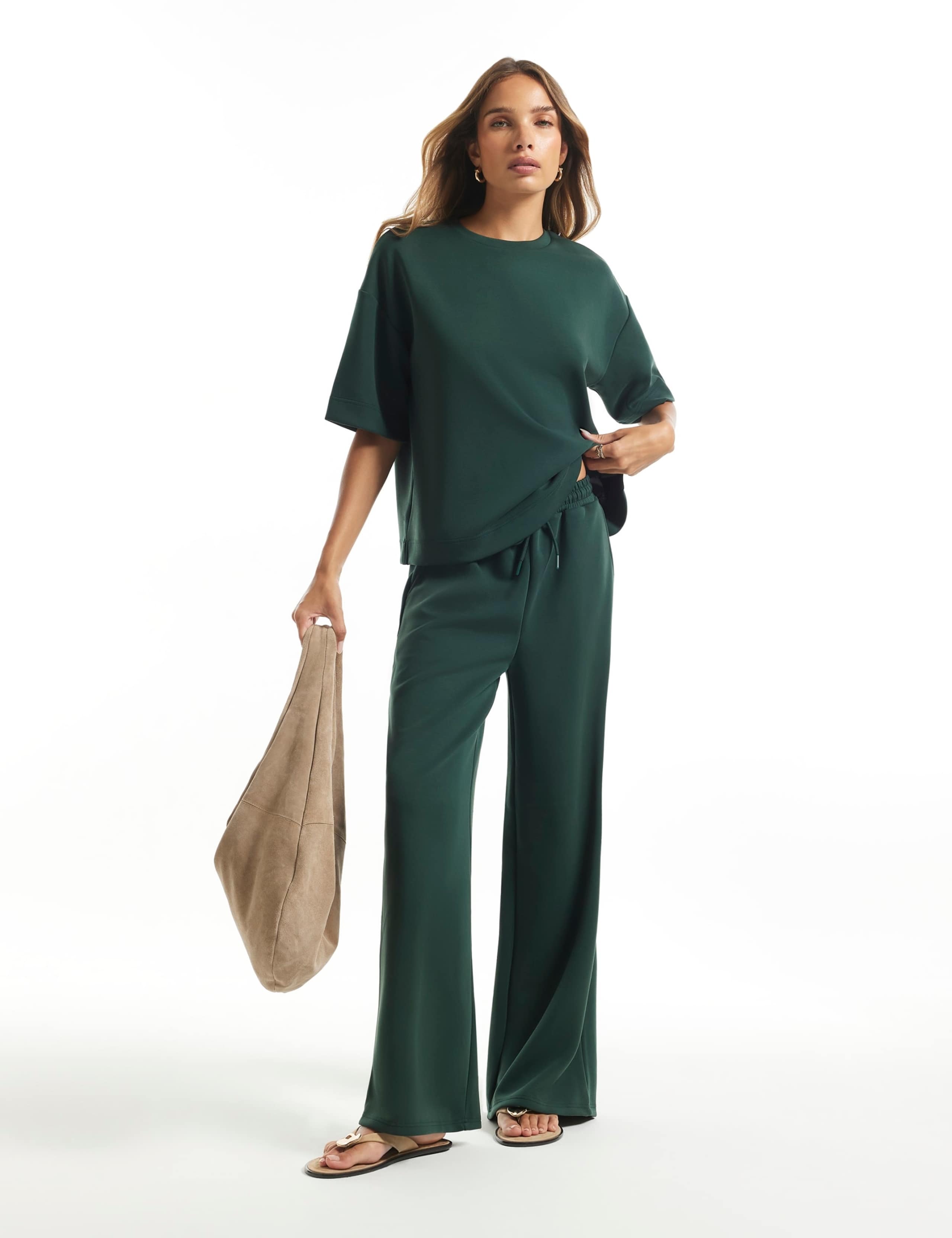 Drawstring Wide Leg Joggers