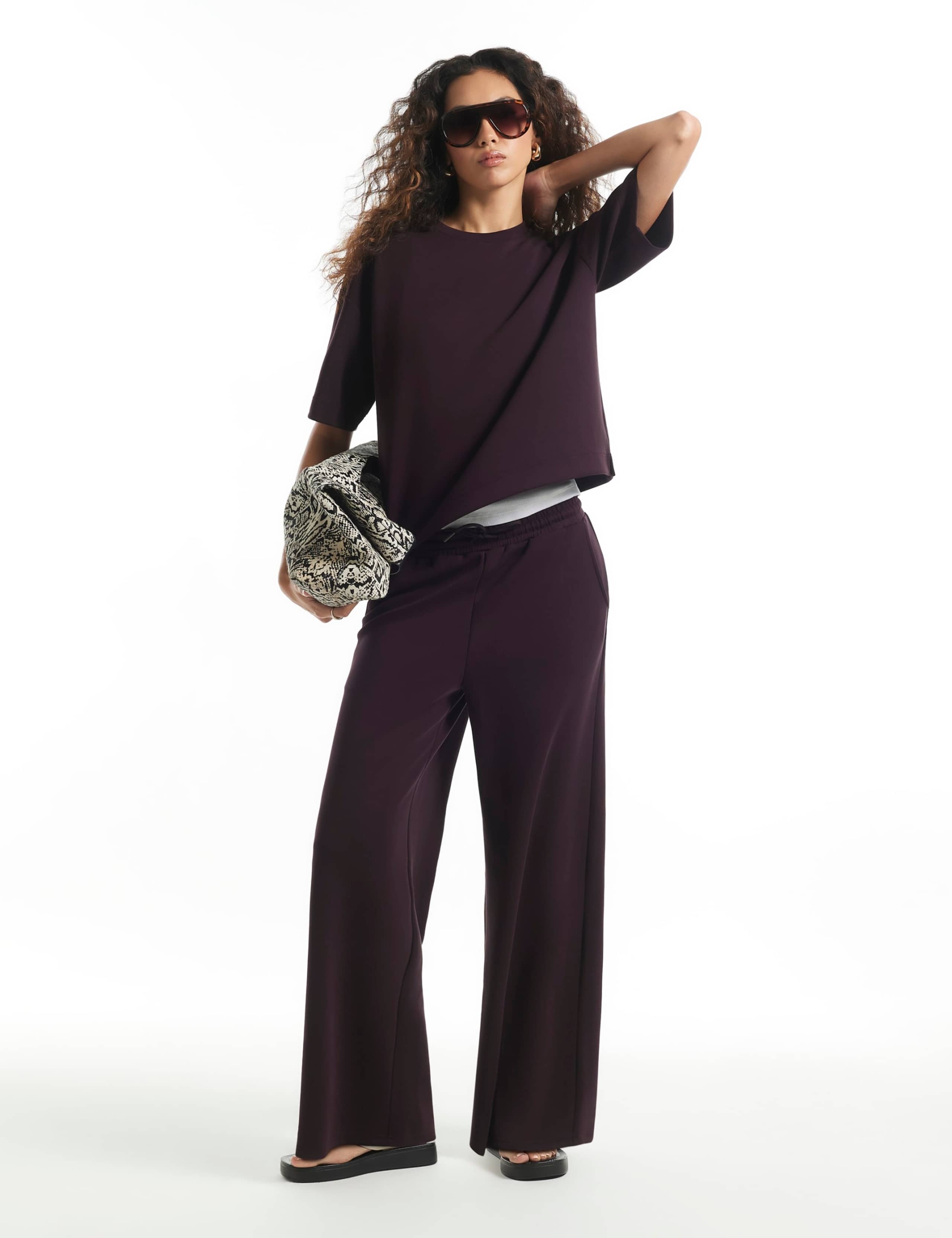 Drawstring Wide Leg Joggers