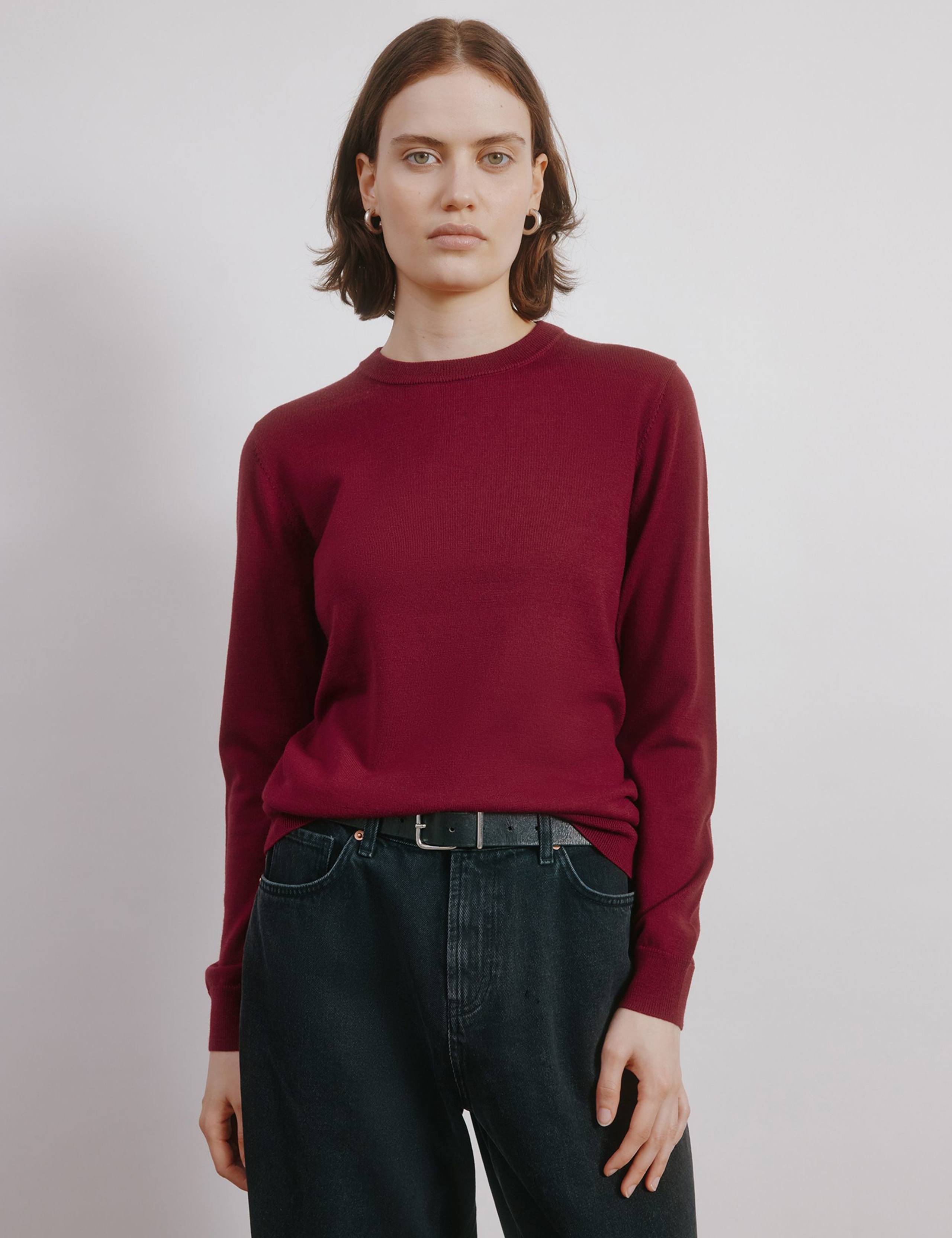 Pure Merino Wool Crew Neck Relaxed Jumper