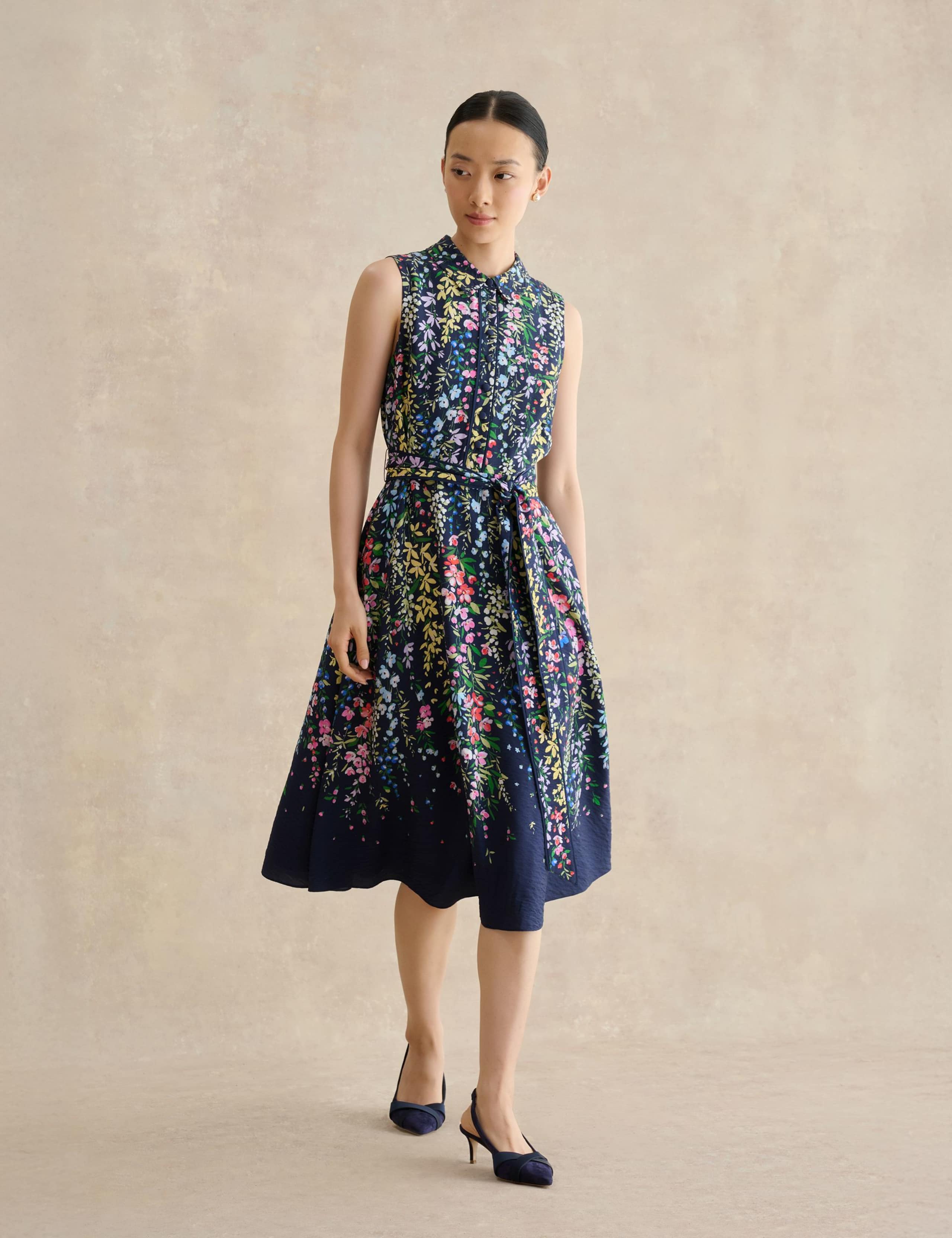 Floral Knee Length Skater Dress