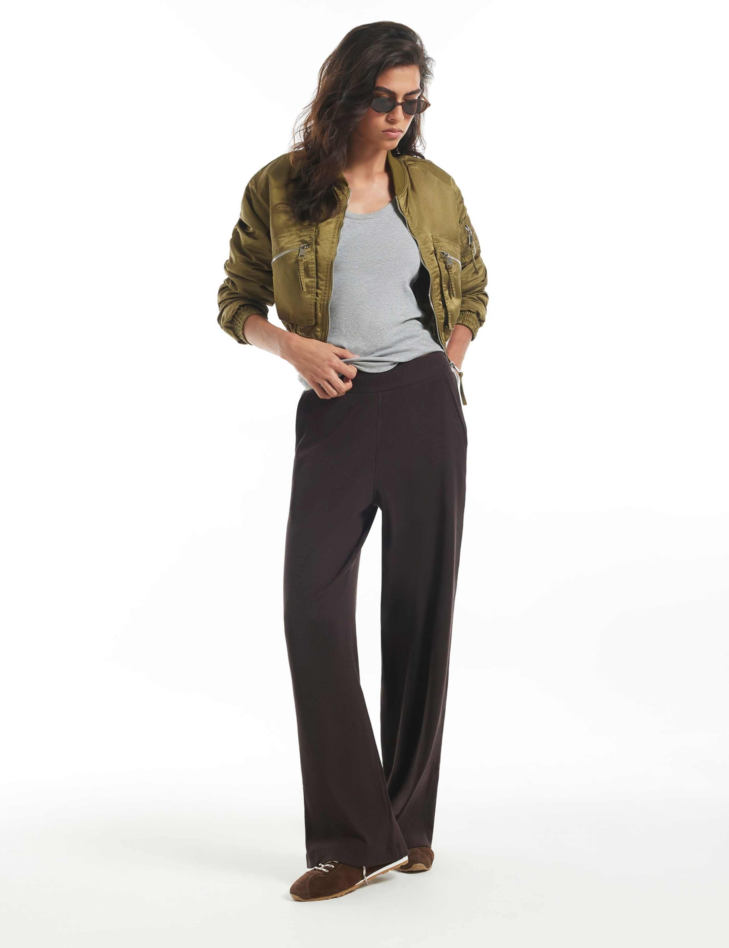Pure Cotton Wide Leg Joggers