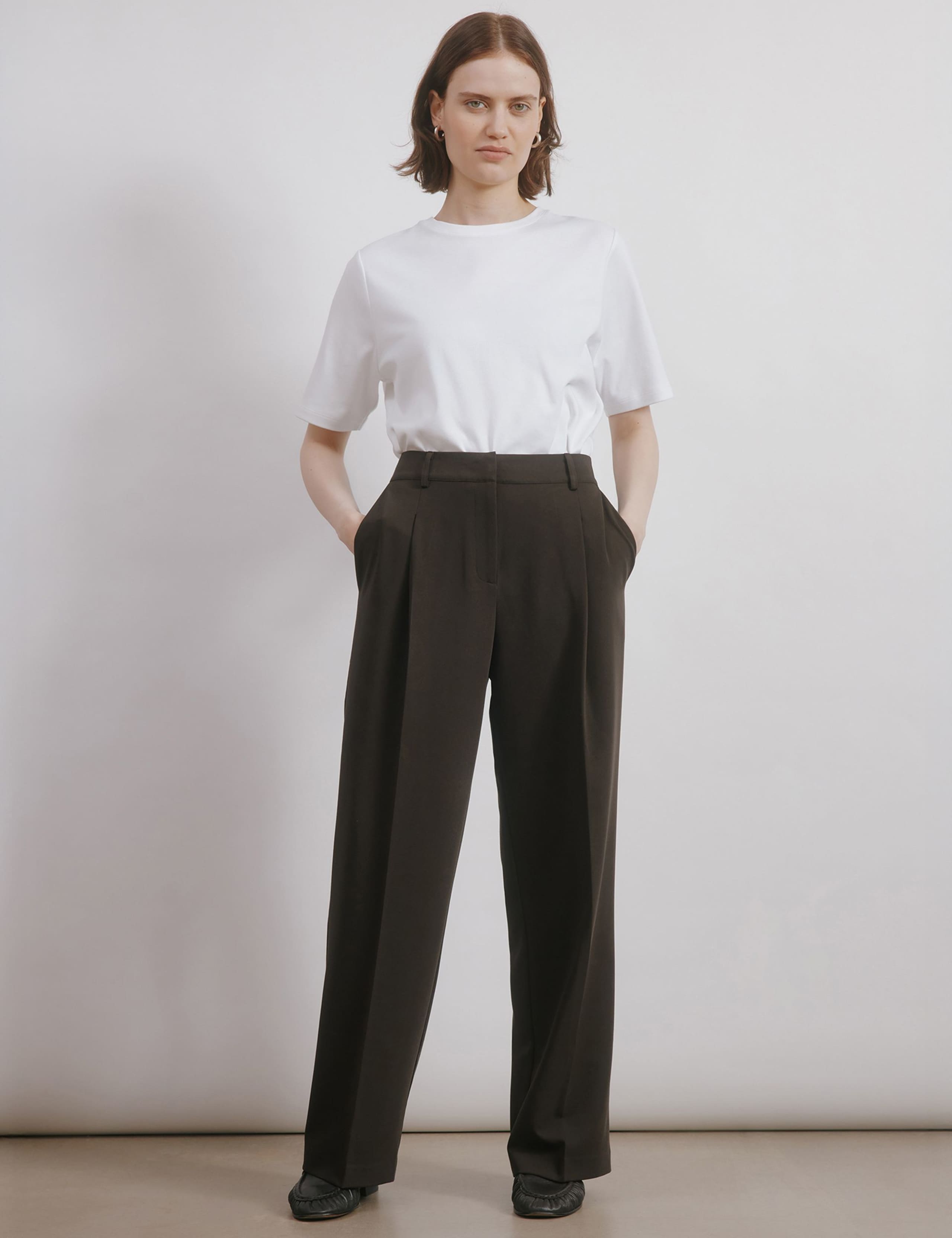 Pleated Wide Leg Trousers