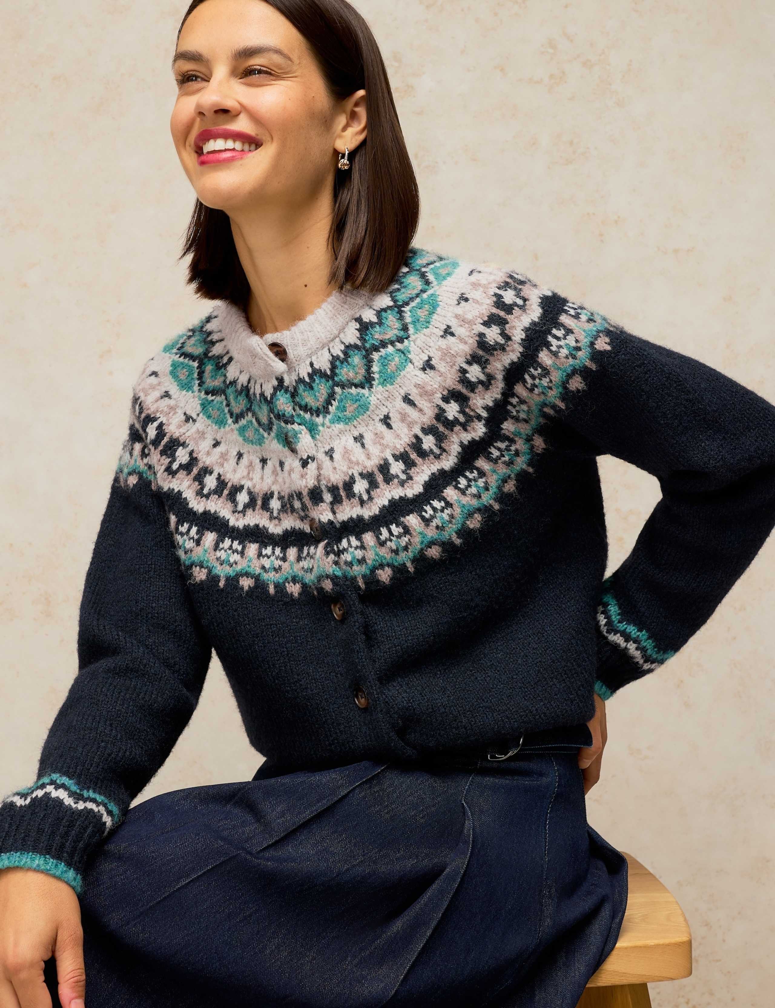 Flora Fair Isle Cardigan with Wool