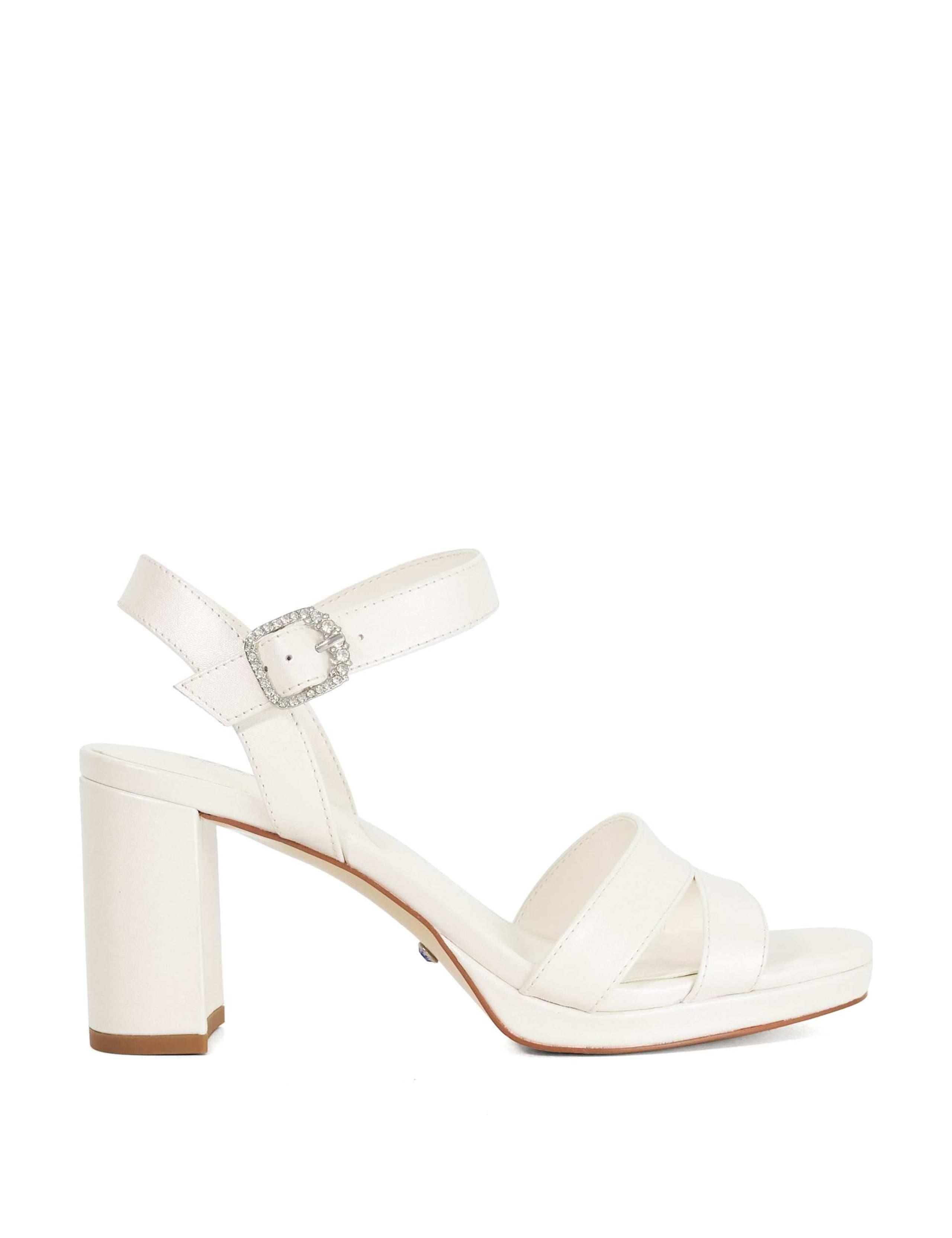 Wide Fit Leather Platform Sandals