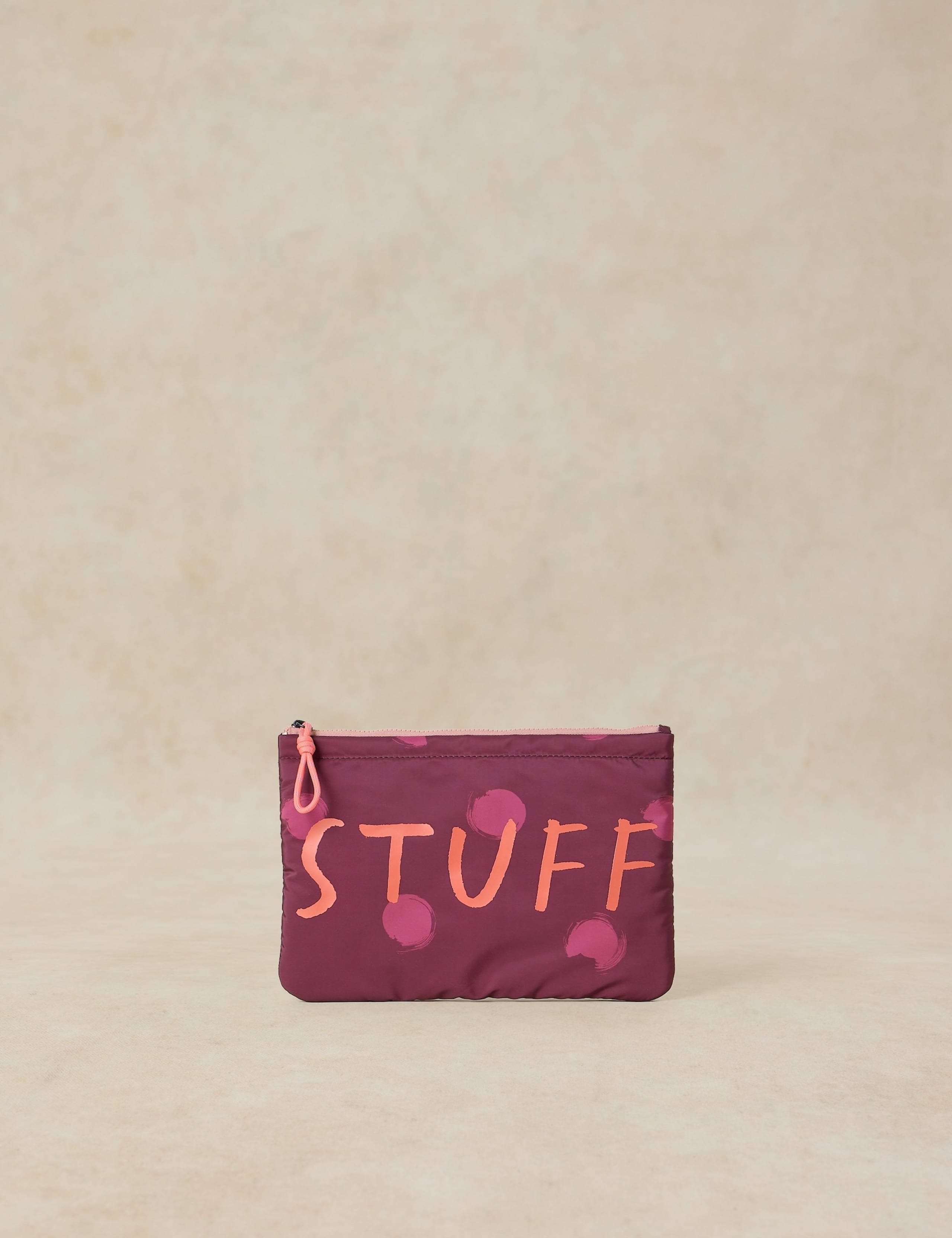 Printed 'Stuff' Zipped Pouch