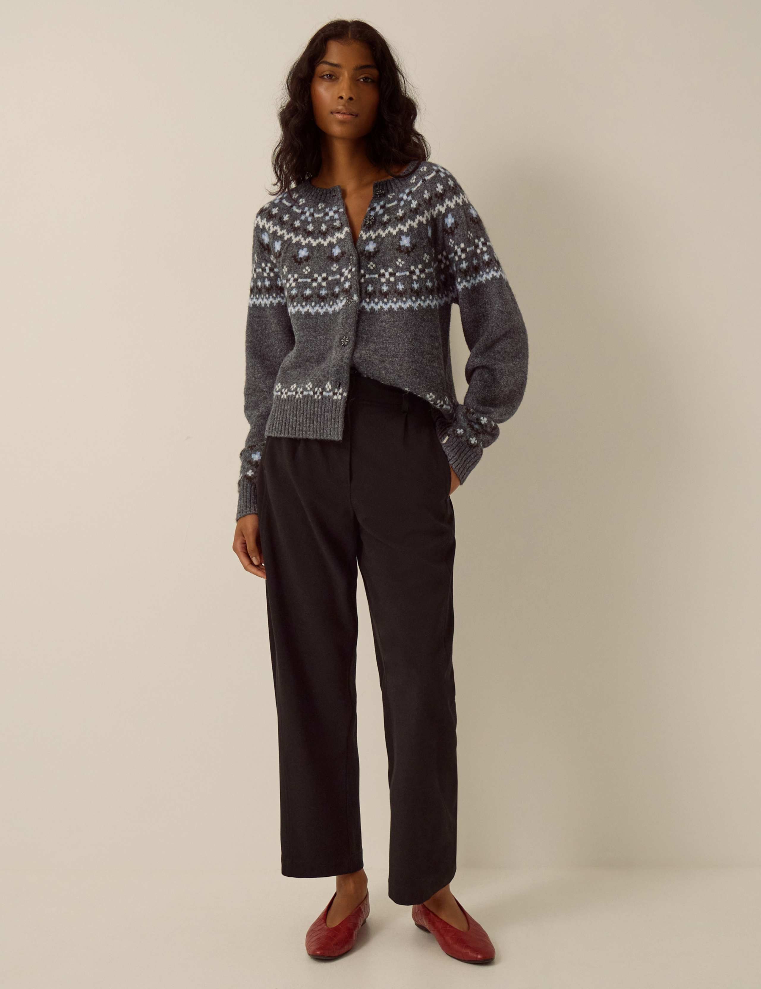 High Waisted Barrel Leg Ankle Grazer Trousers