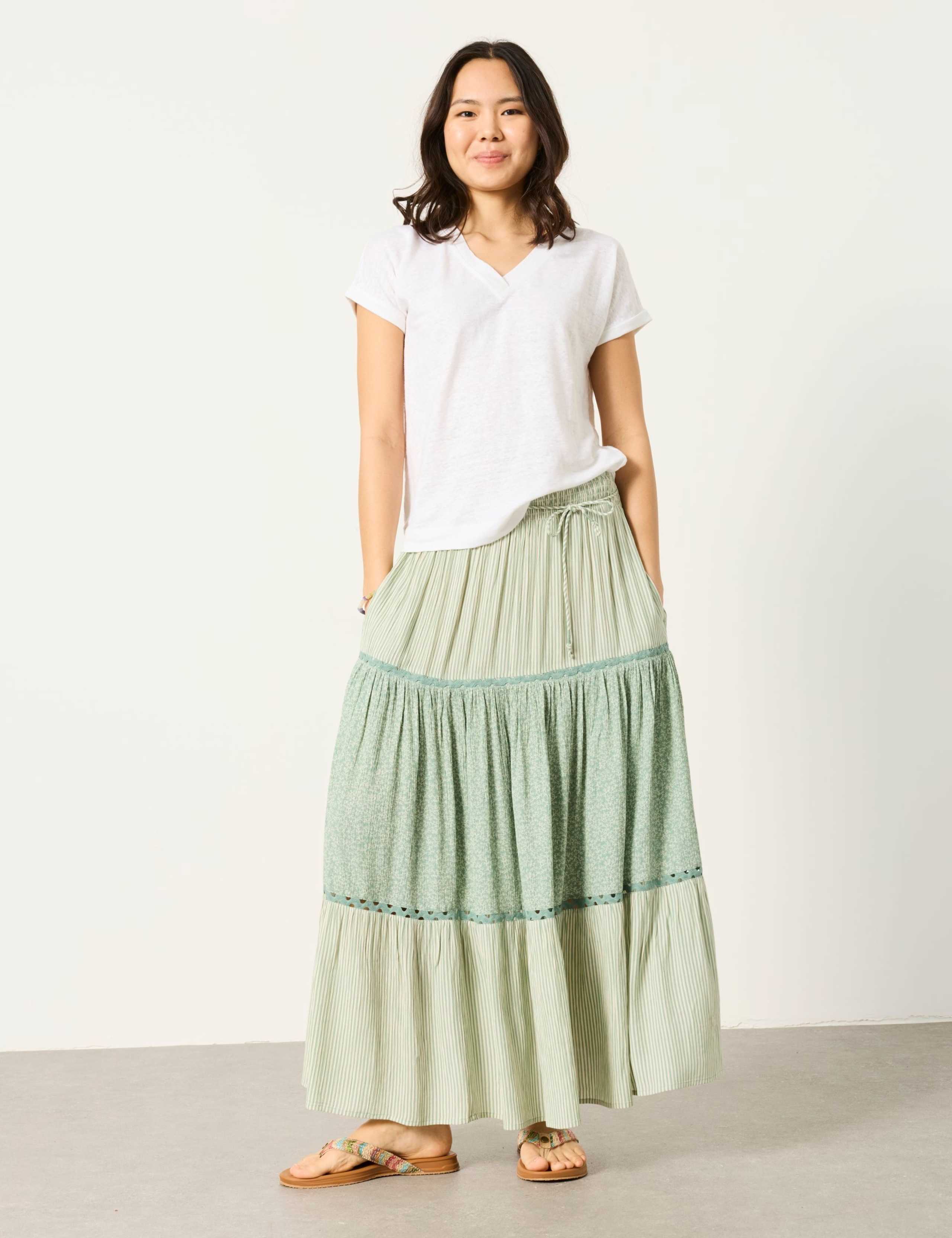 Printed Maxi Tiered Skirt
